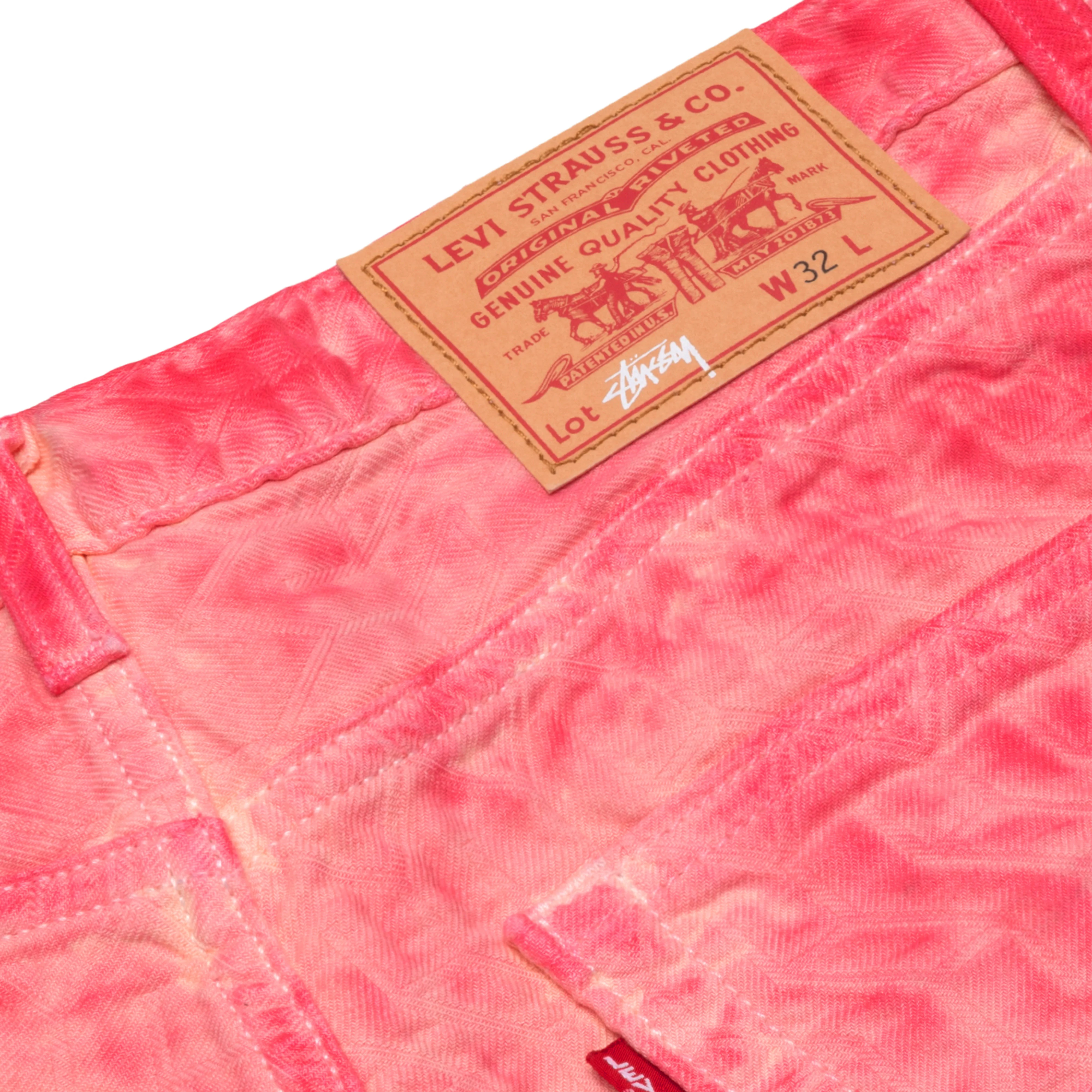 Stüssy - Men's Dyed Jacquard Jean - (Pink) - Image 4