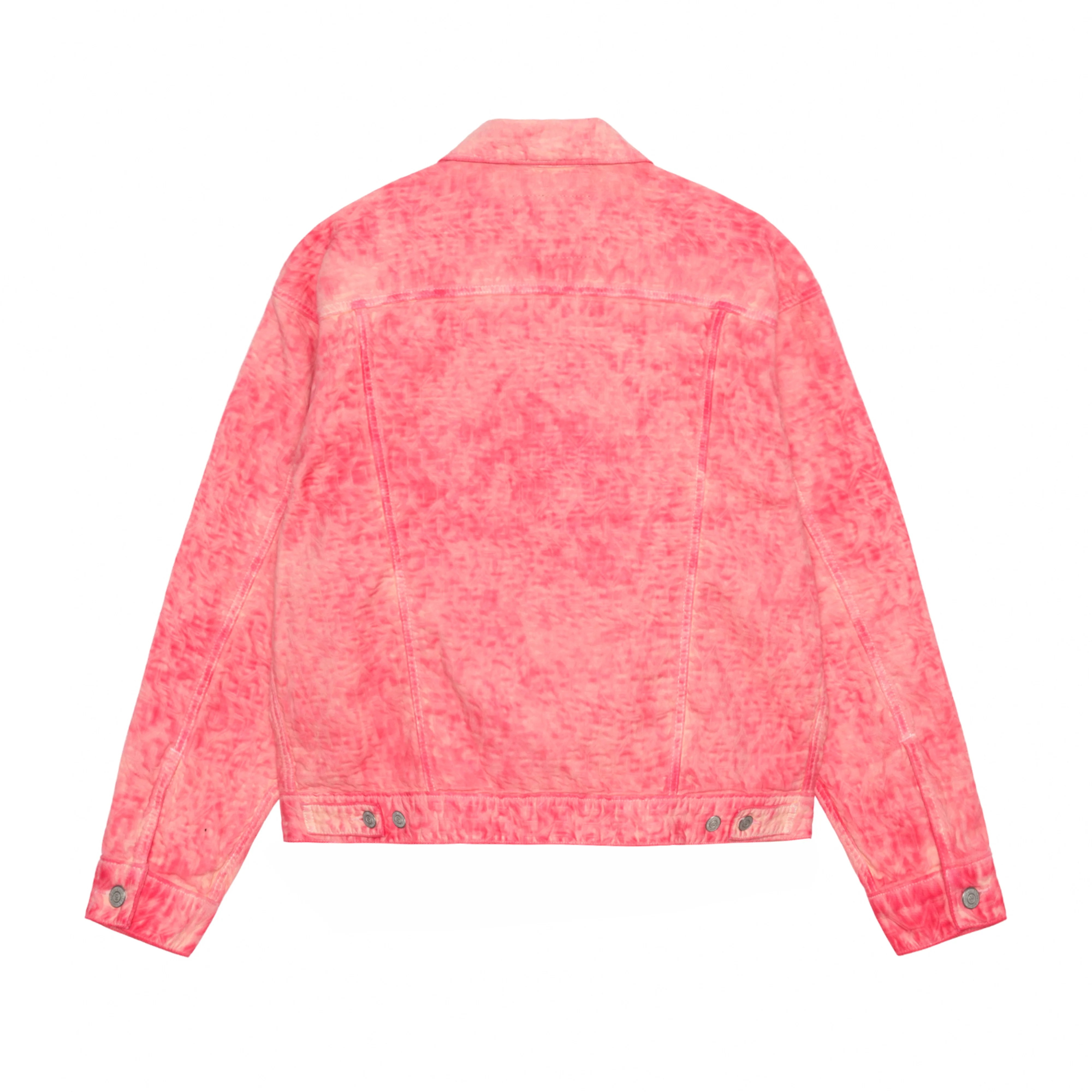 Stüssy - Men's Dyed Jacquard Trucker Jacket - (Pink) - Image 2