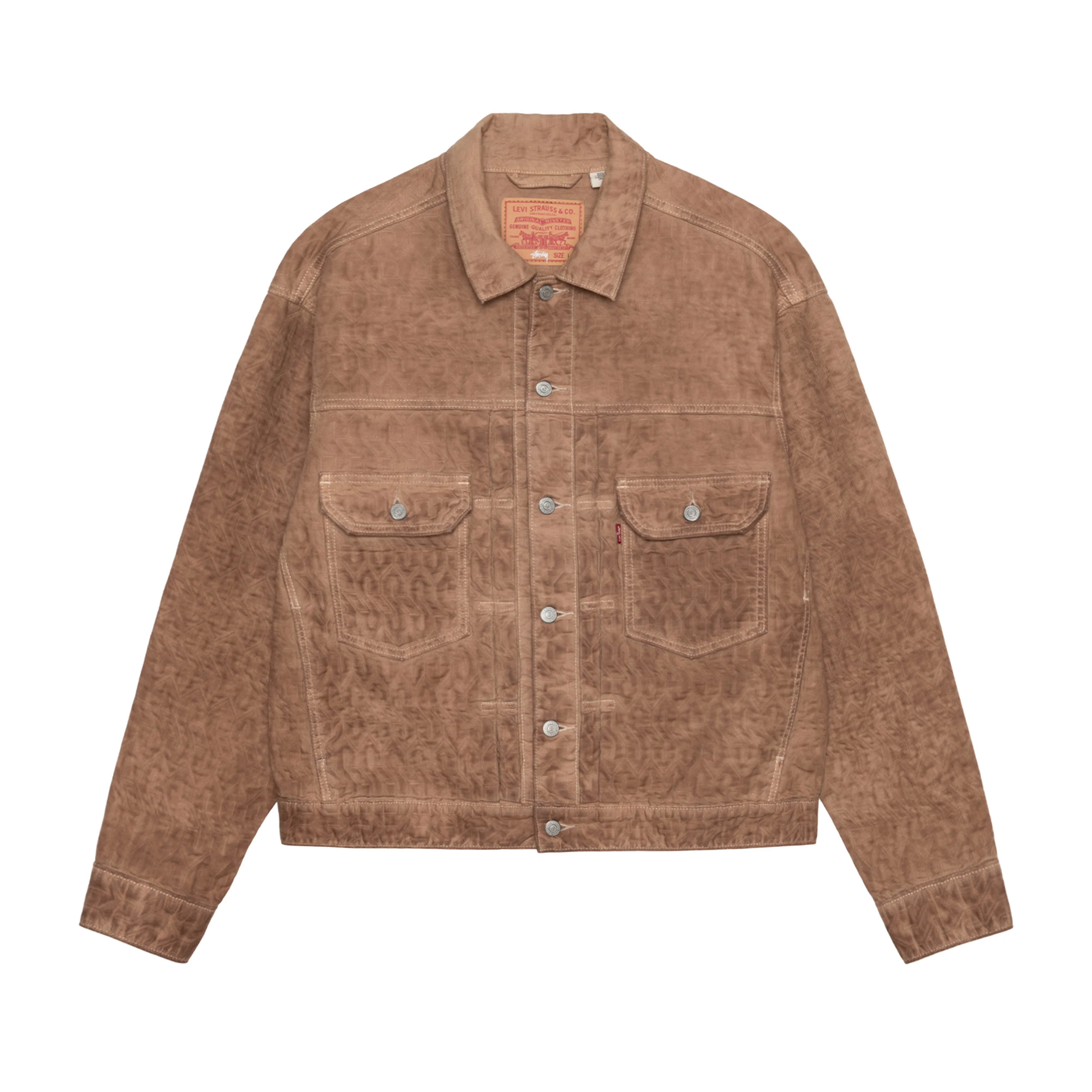 Stüssy - Men's Dyed Jacquard Trucker Jacket - (Brown)
