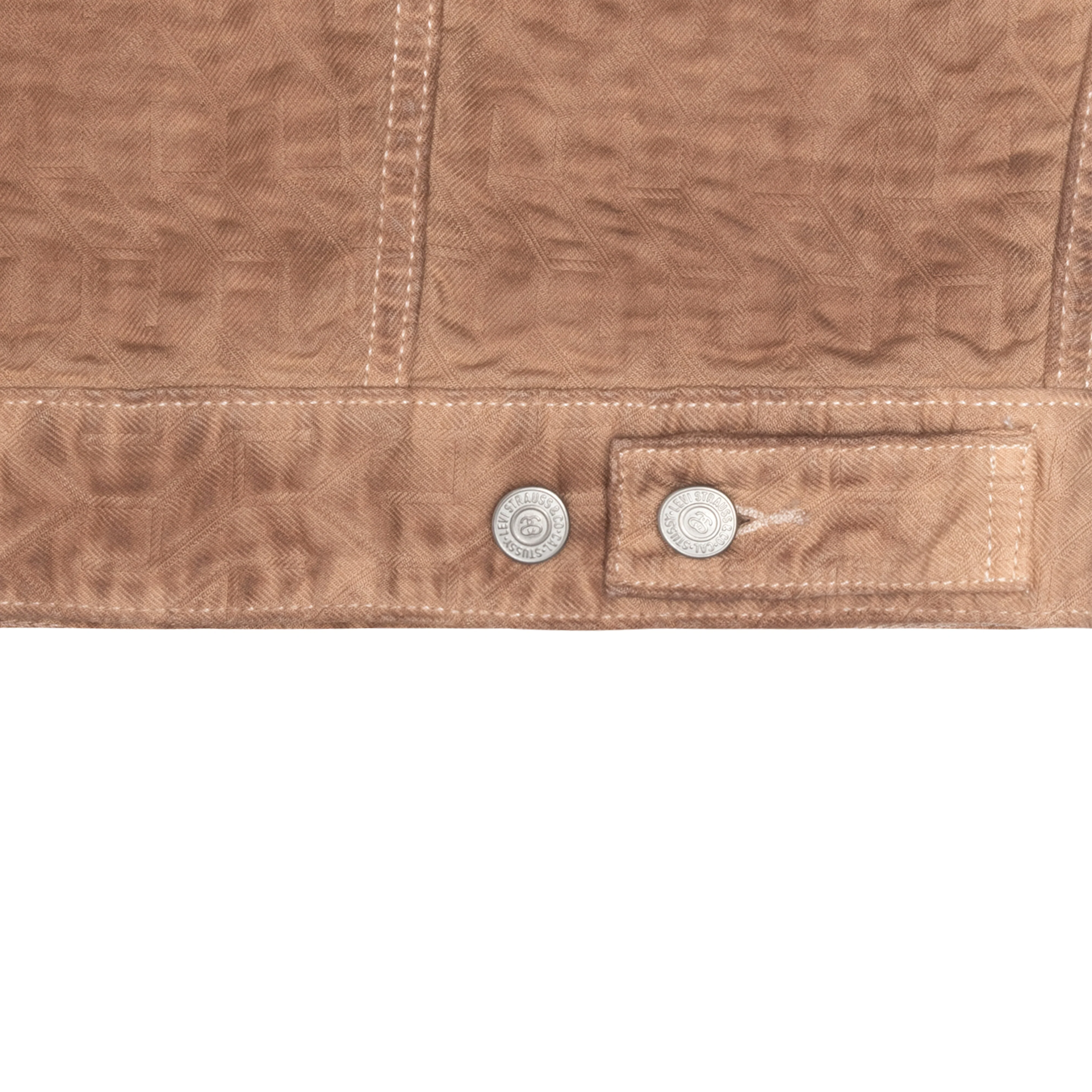 Stüssy - Men's Dyed Jacquard Trucker Jacket - (Brown) - Image 5