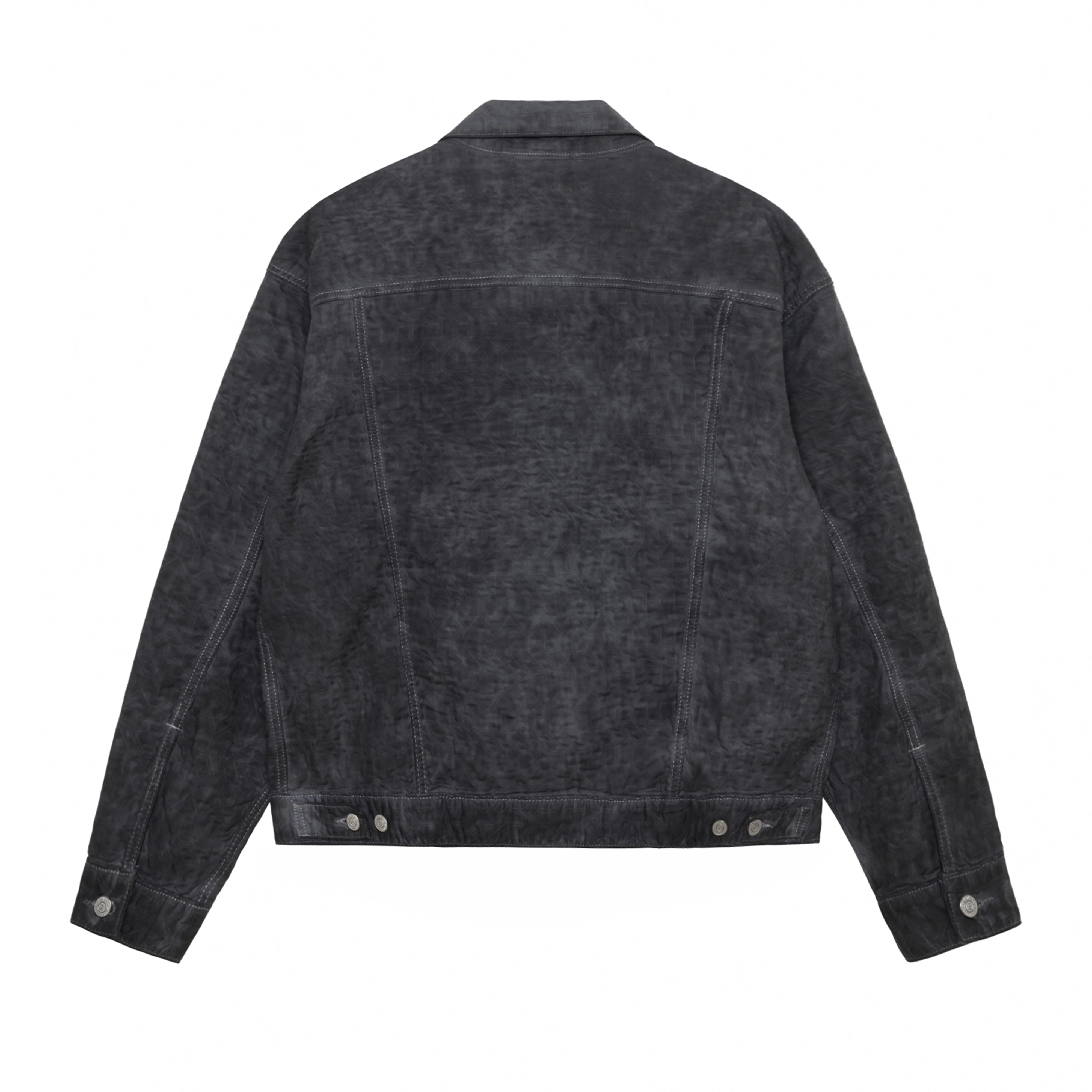 Stüssy - Men's Dyed Jacquard Trucker Jacket - (Black) - Image 2