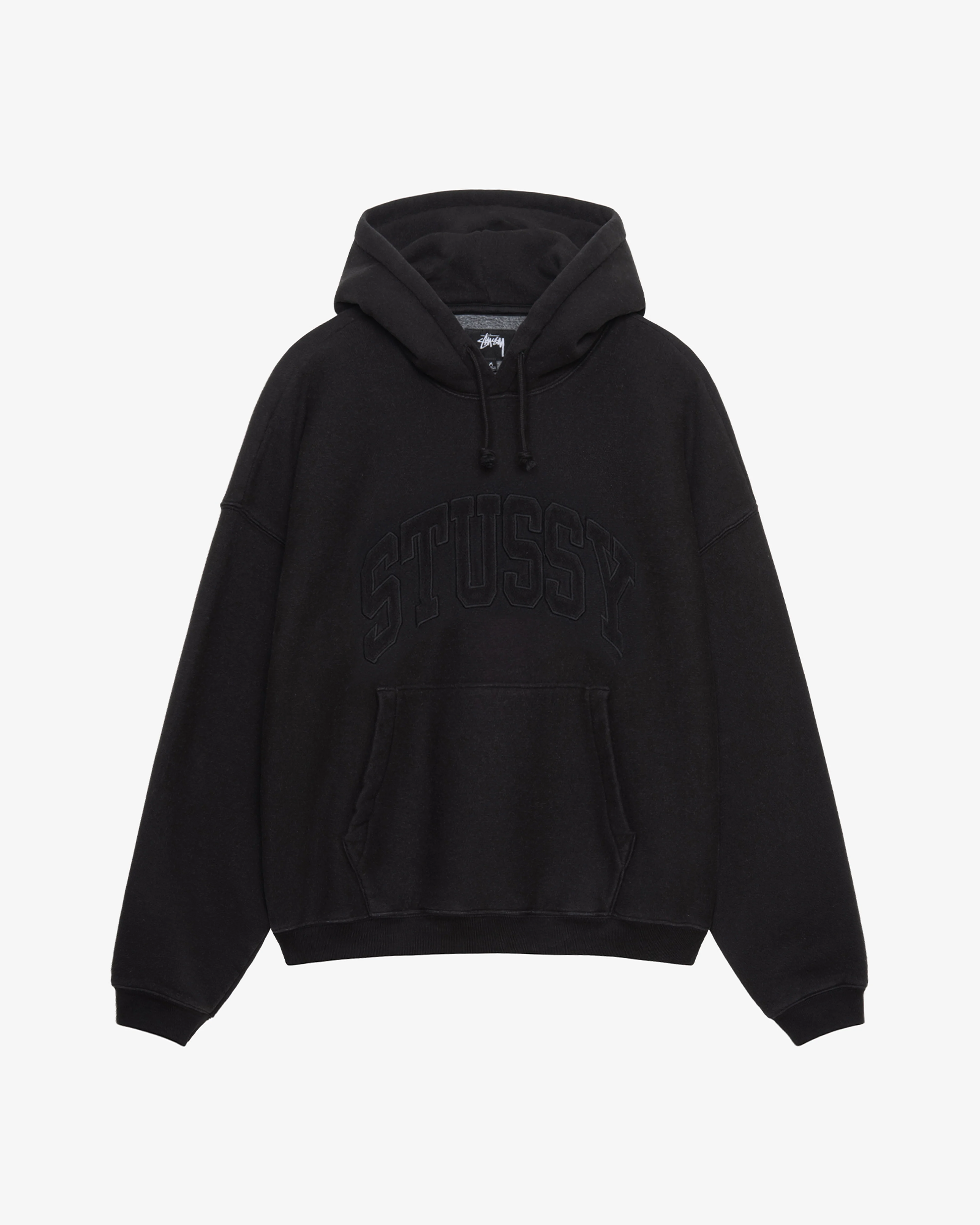 Stüssy - Men's Embroidered Relaxed Hoodie - (Washed Black) - Image 2