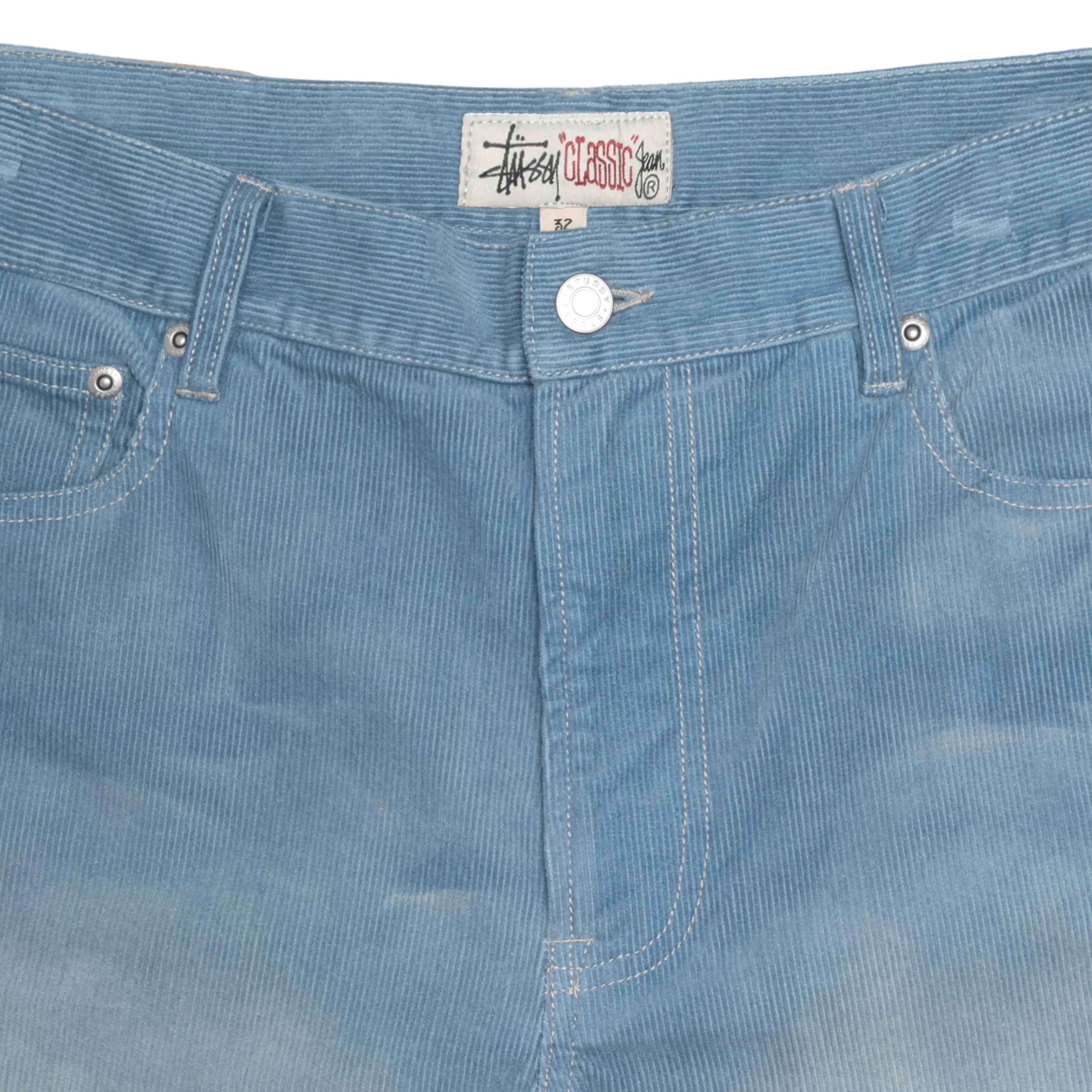Stüssy - Men's Faded Corduroy Classic Jeans - (Denim Blue) - Image 4