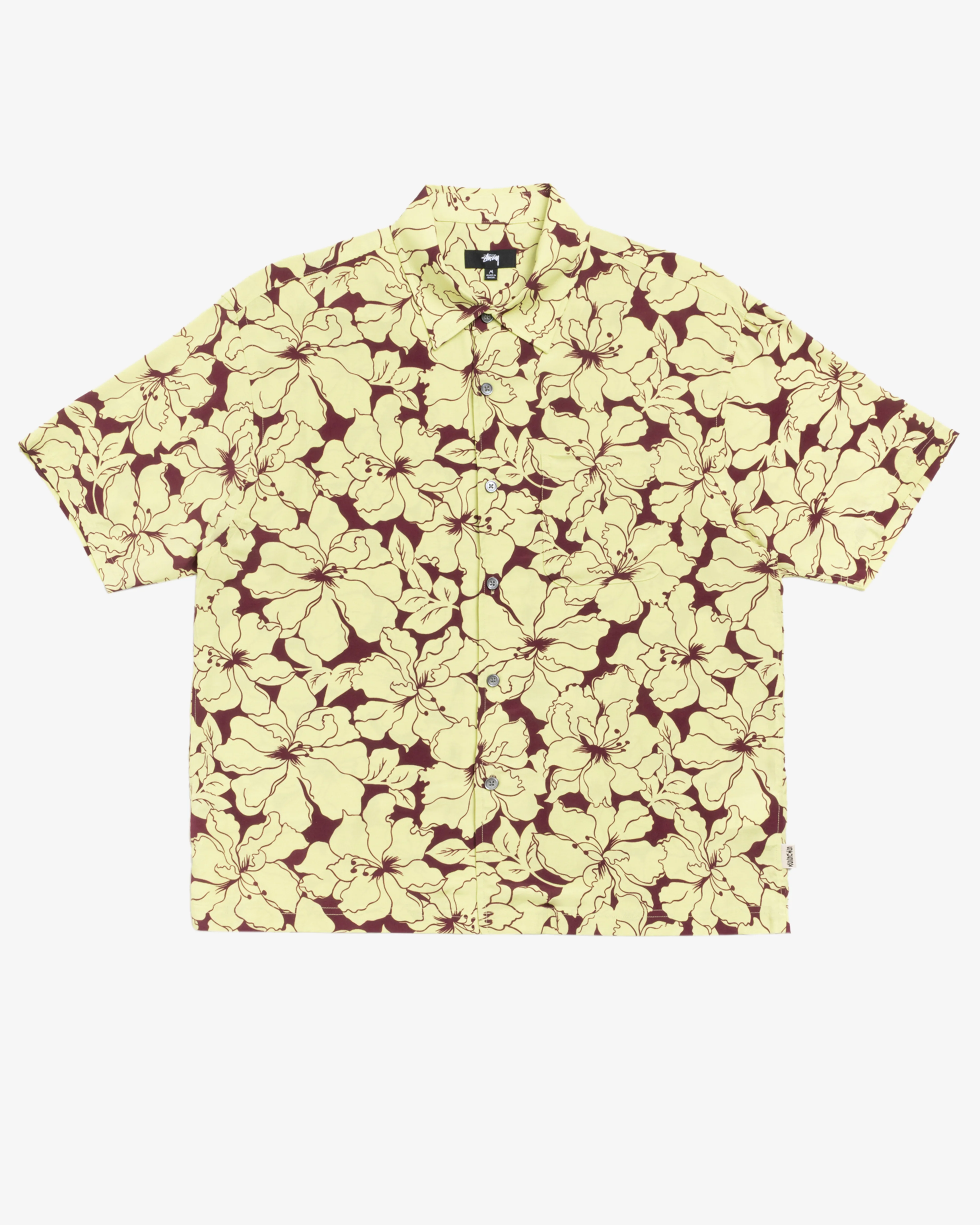 Stüssy - Men's Floral Hawaiian Shirt - (Lime)