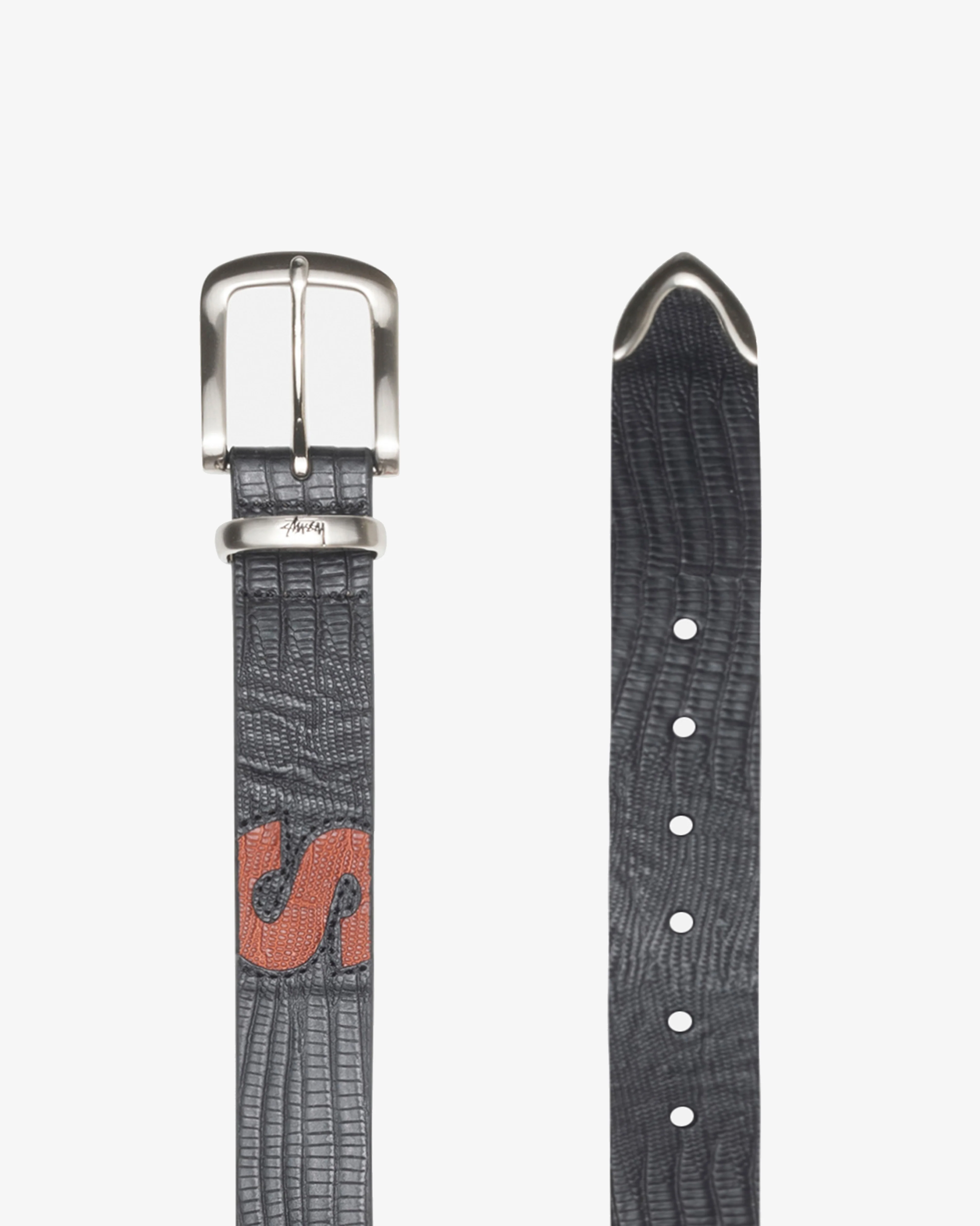 Stüssy - Lizard Texture Underlay Belt - (Black) - Image 2