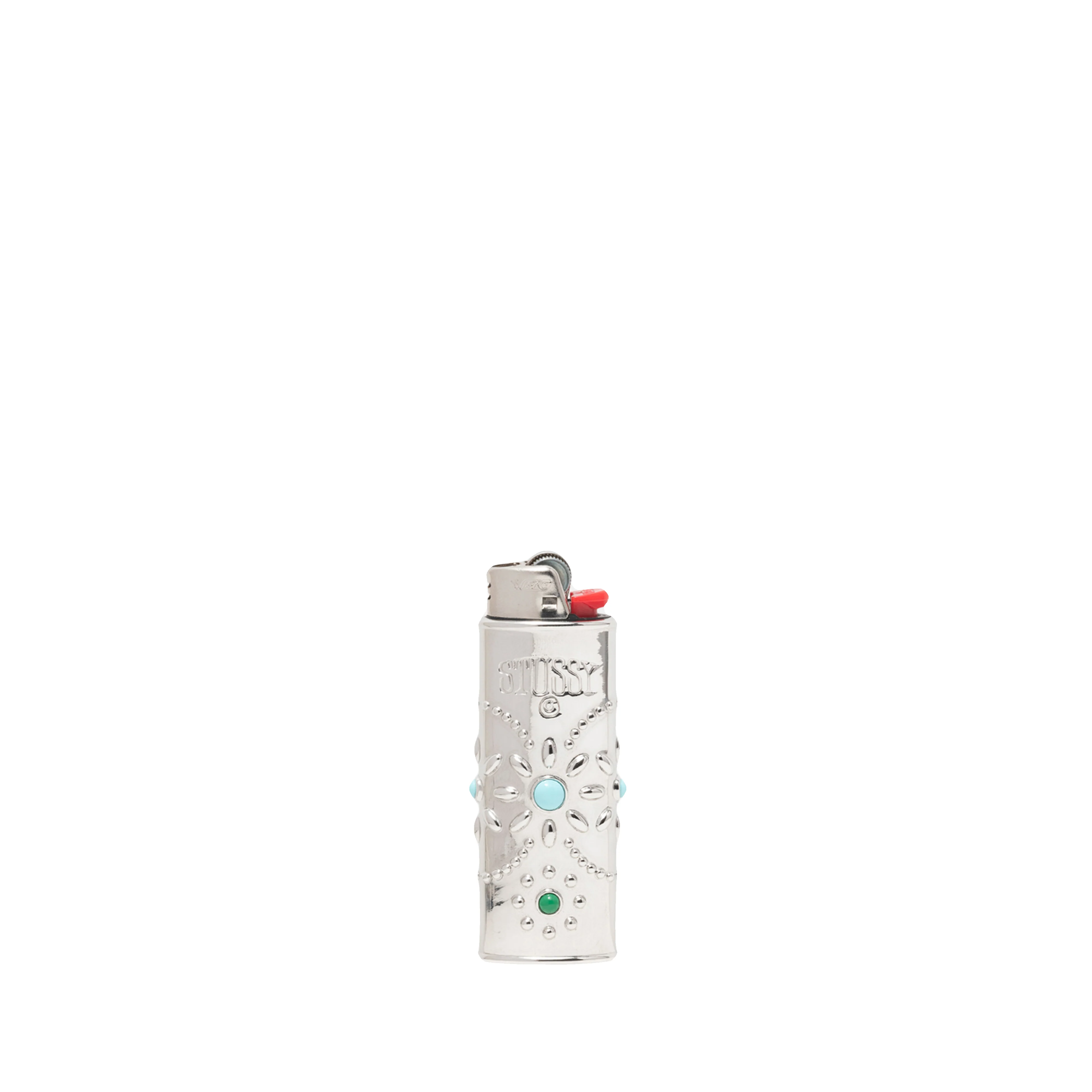 Stüssy - Metal Bejeweled Lighter Case - (Silver)