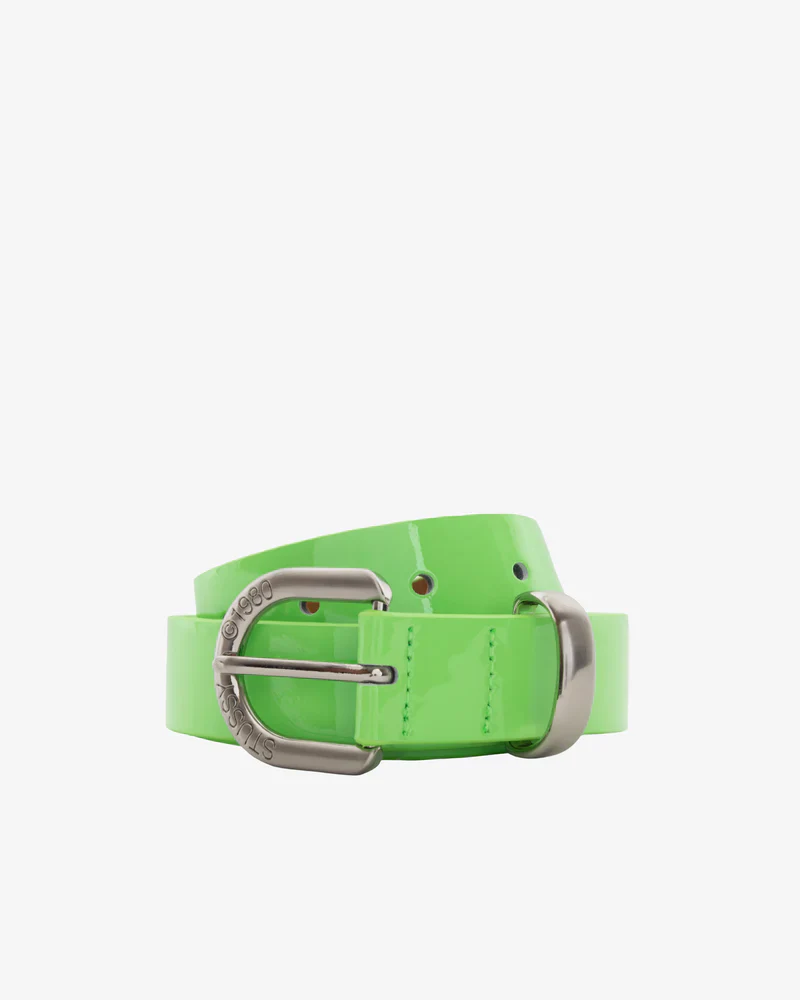 Stüssy - Men's Patent Leather Belt - (Neon Green)