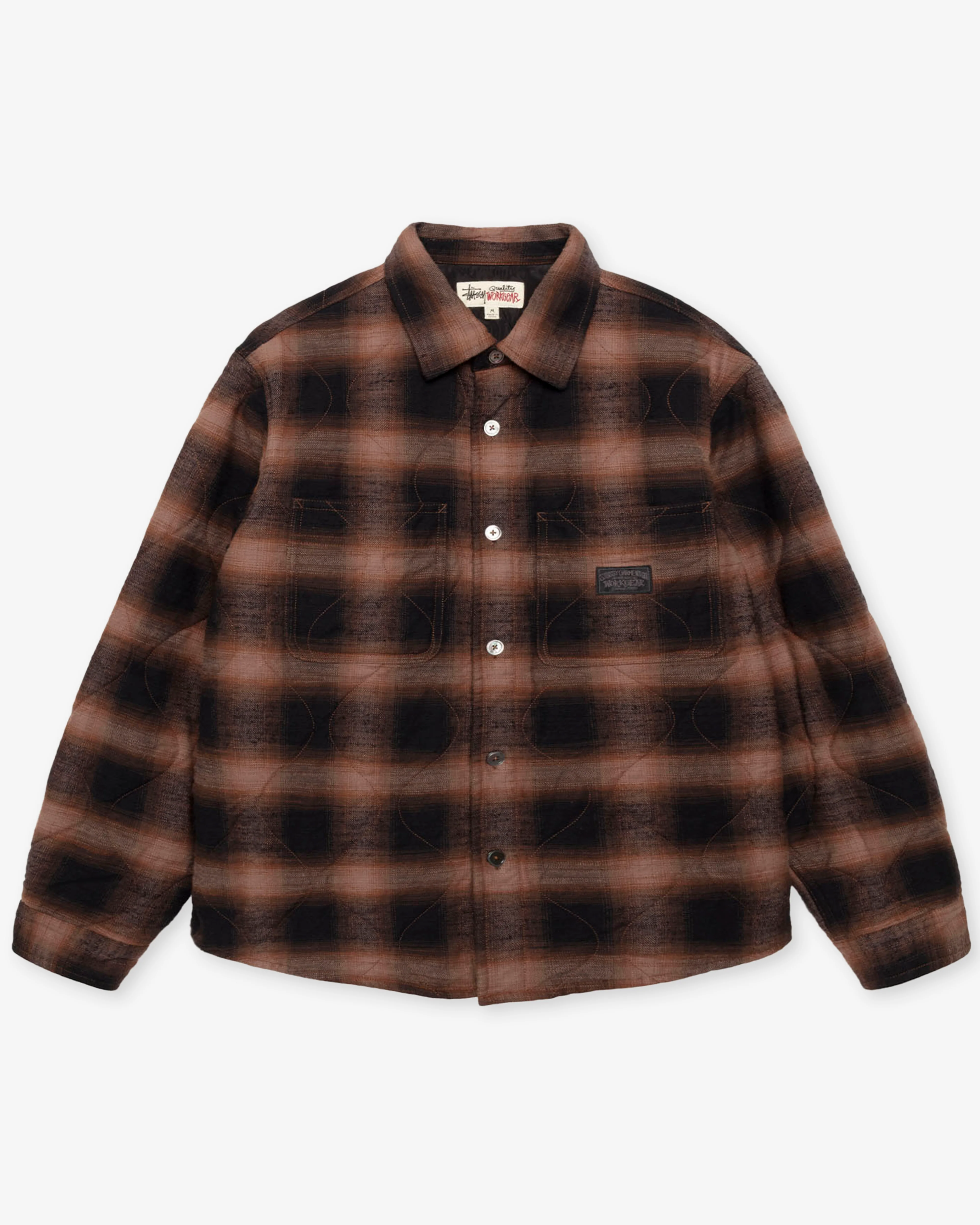 Stüssy - Men's Quilted Plaid Shirt Jacket - (Brown)