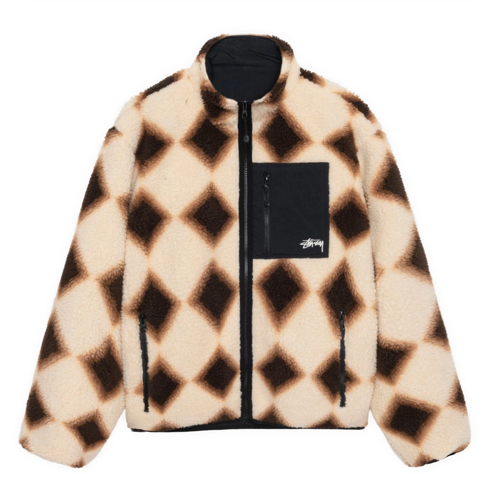 Stüssy - Sherpa Reversible Diamond Jacket - (Tan)