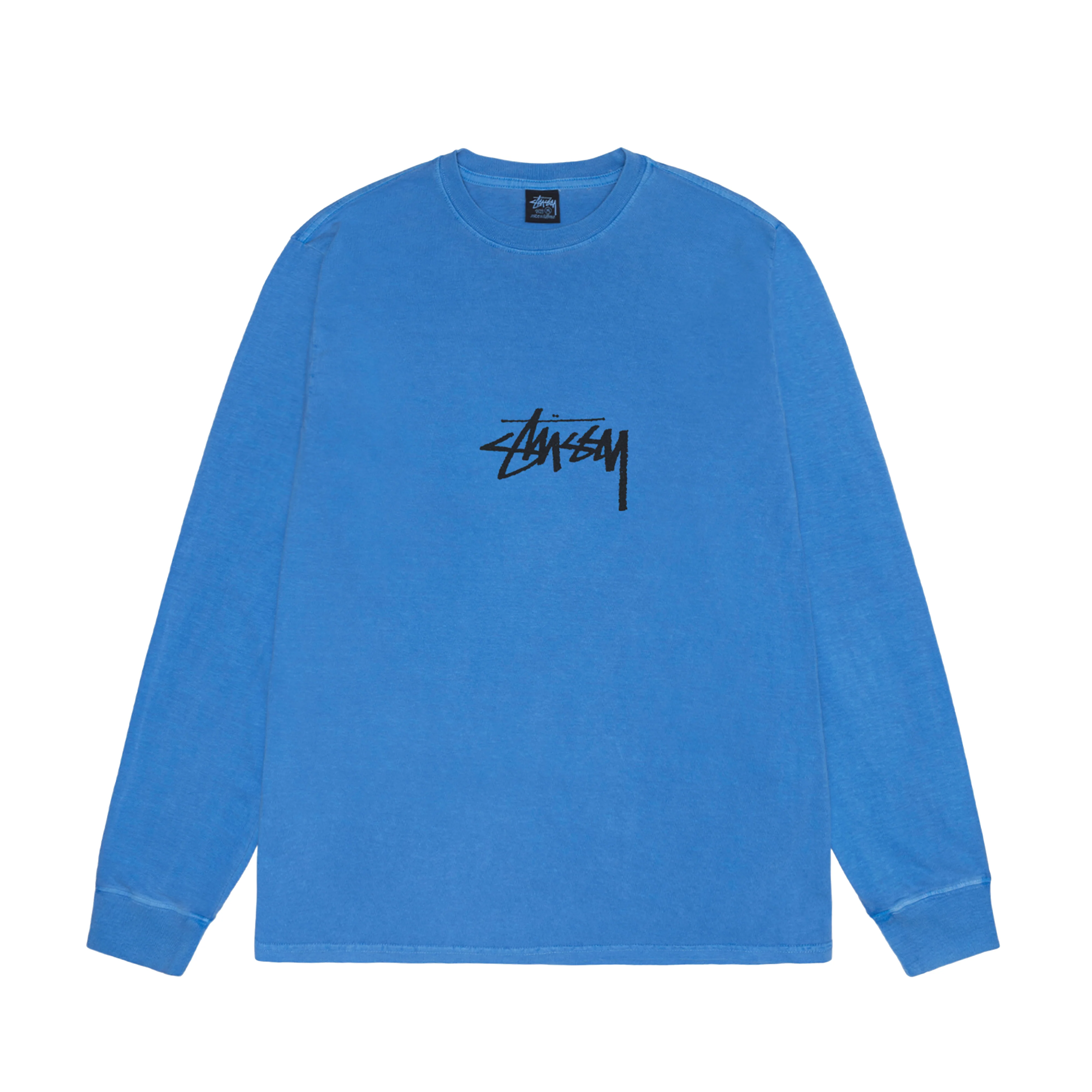 Stüssy - Men's Small Stock Pig. Dyed Ls Tee - (Blue)