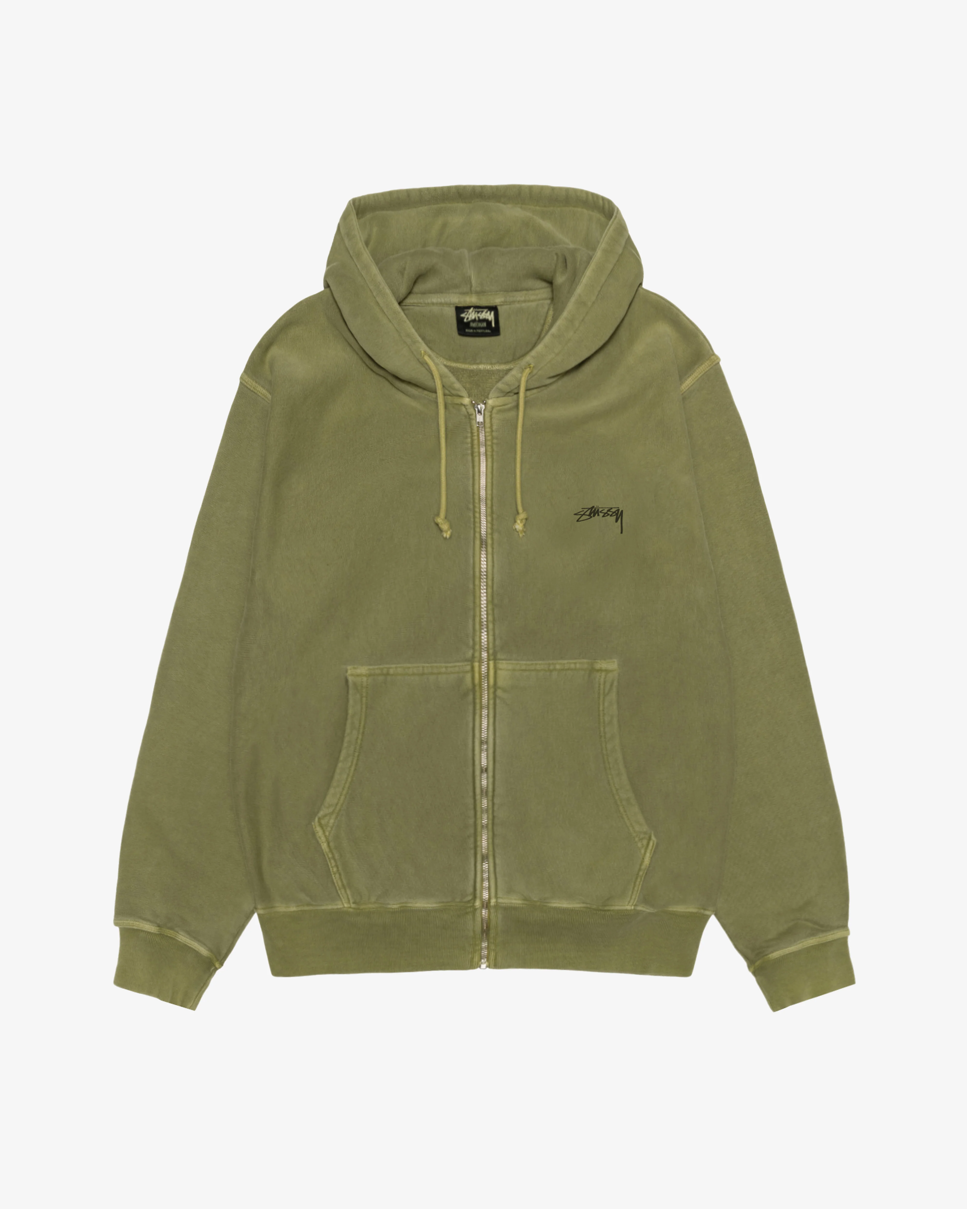 Stüssy - Men's Smooth Stock Pig Dyed Zip Hoodie - (Olive)