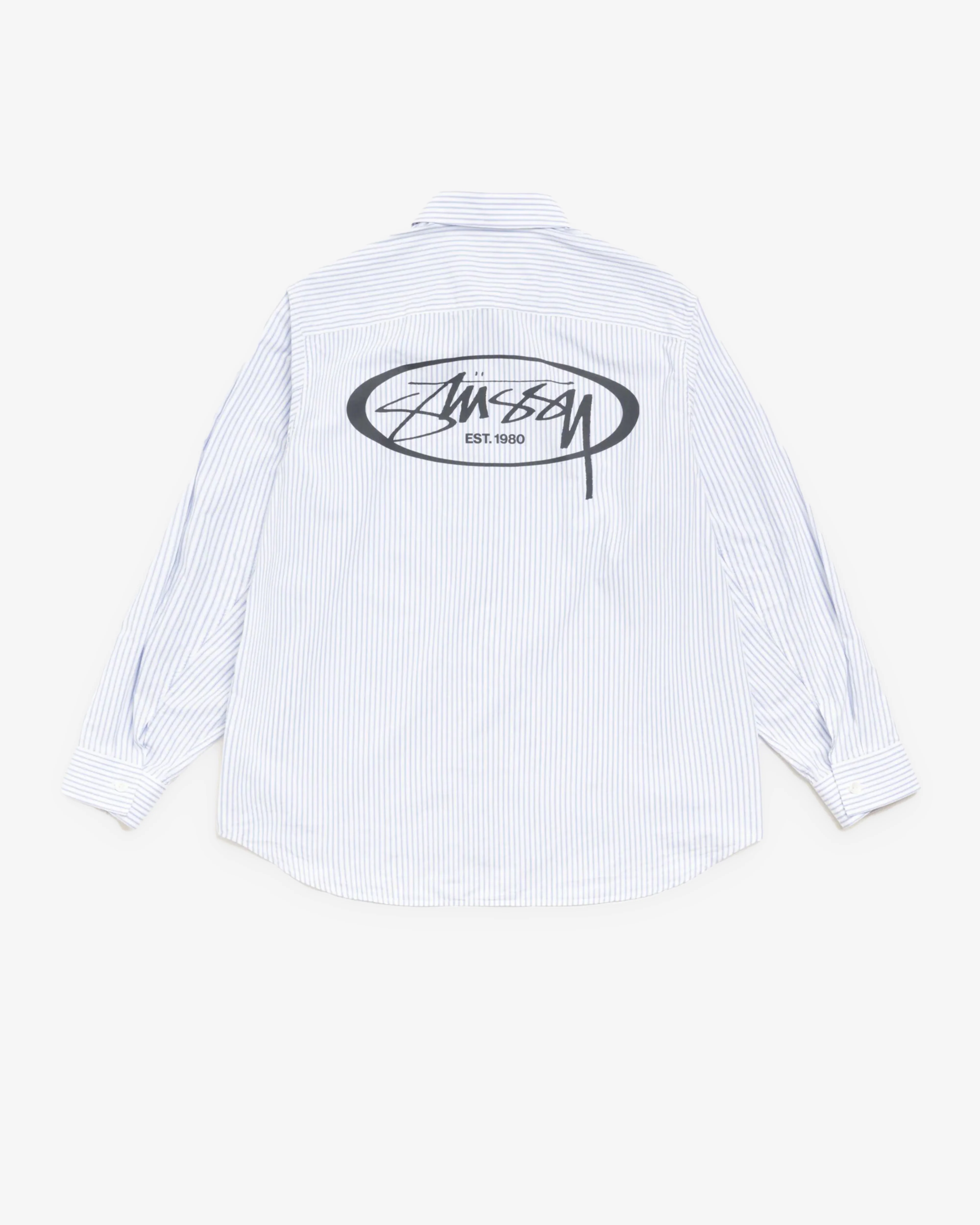 Stüssy - Men's Standard Logo Shirt - (Blue Stripe) - Image 2