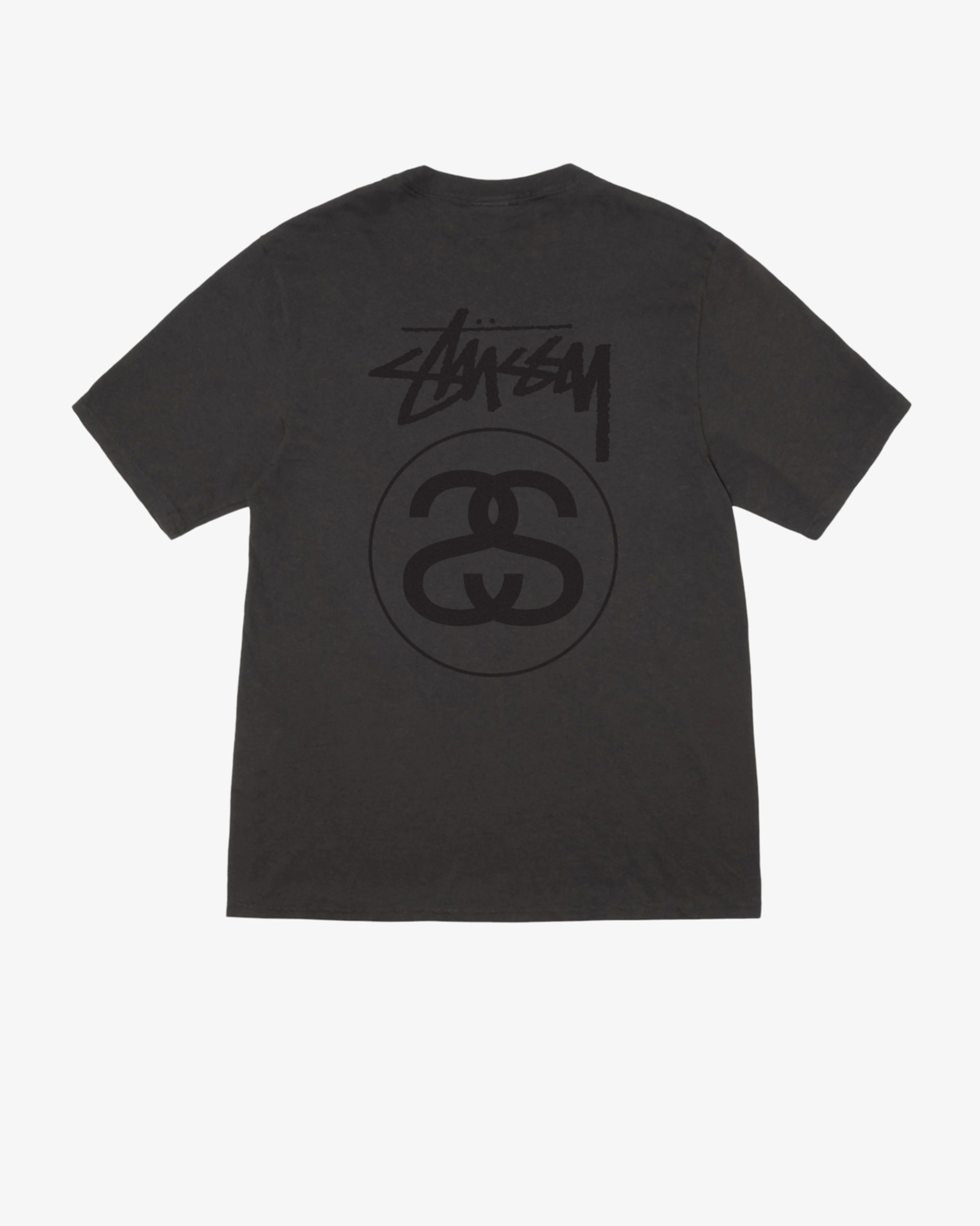 Stüssy - Men's Stock Link Pig. Dyed T-Shirt - (Faded Black) - Image 2