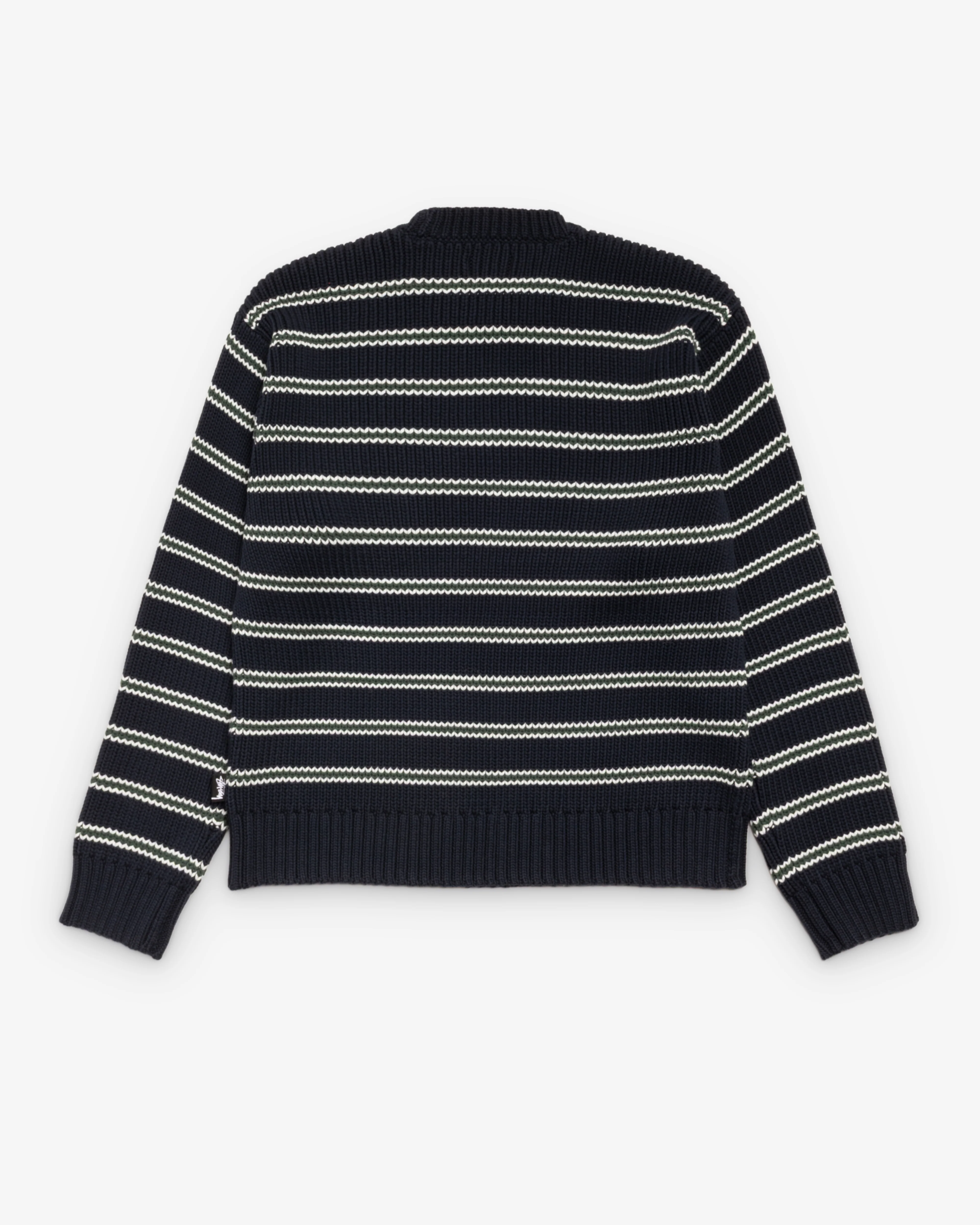 Stüssy - Men's Stripe Knit Crew - (Ocean) - Image 2