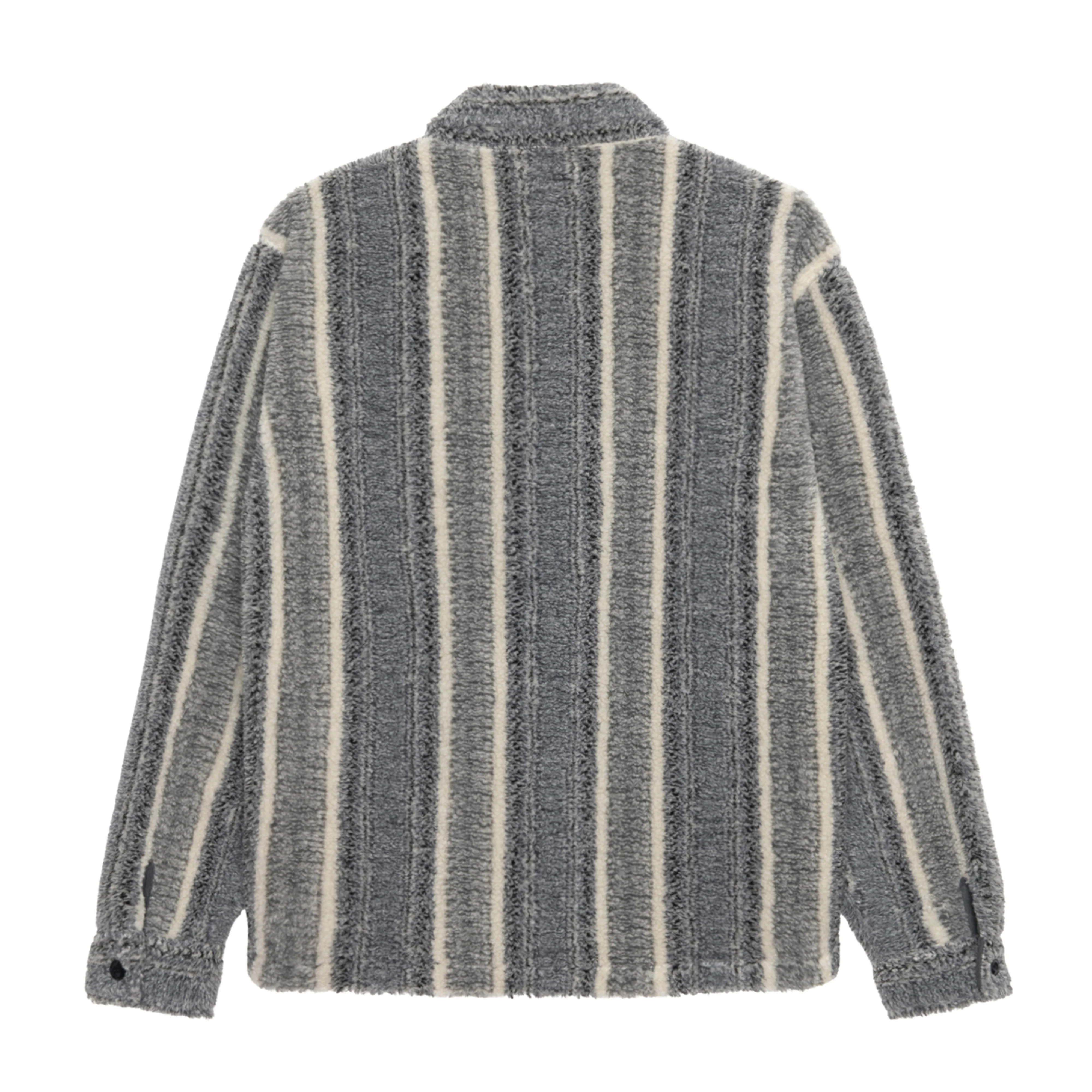 Stüssy - Men's Stripe Sherpa Shirt - (Charcoal) - Image 2