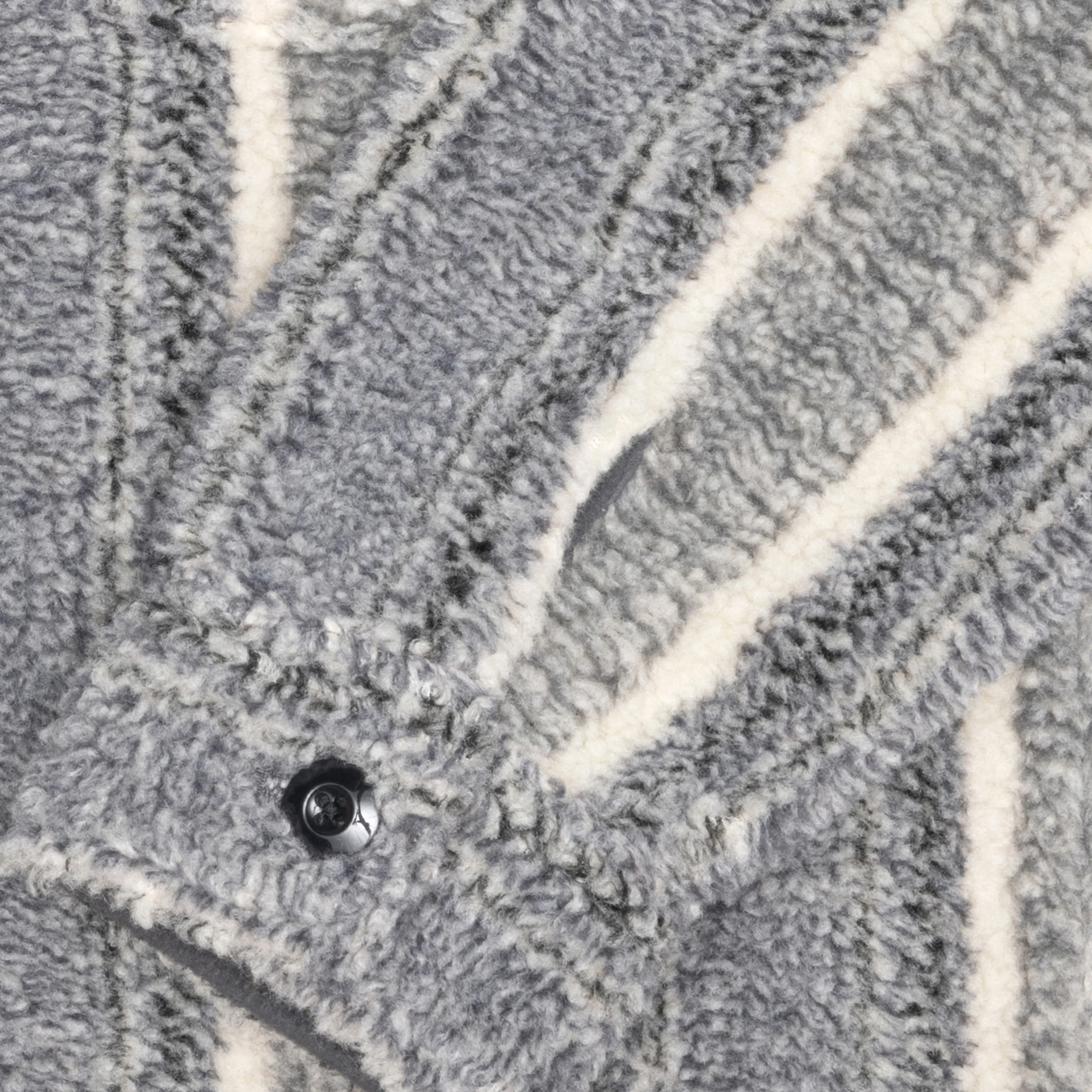 Stüssy - Men's Stripe Sherpa Shirt - (Charcoal) - Image 4