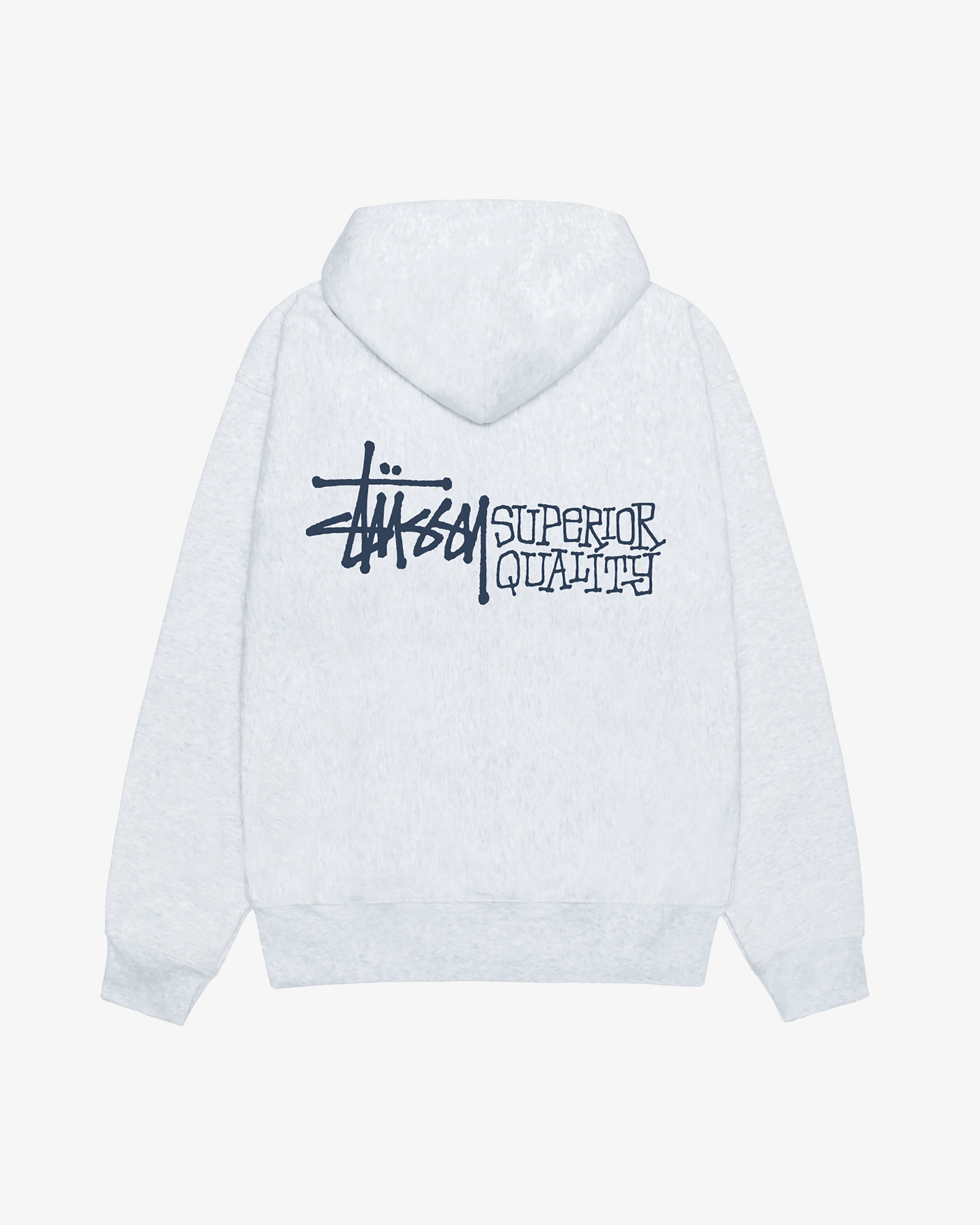 Stüssy - Men's Superior Quality Zip Hoodie - (Ash Heather) - Image 2
