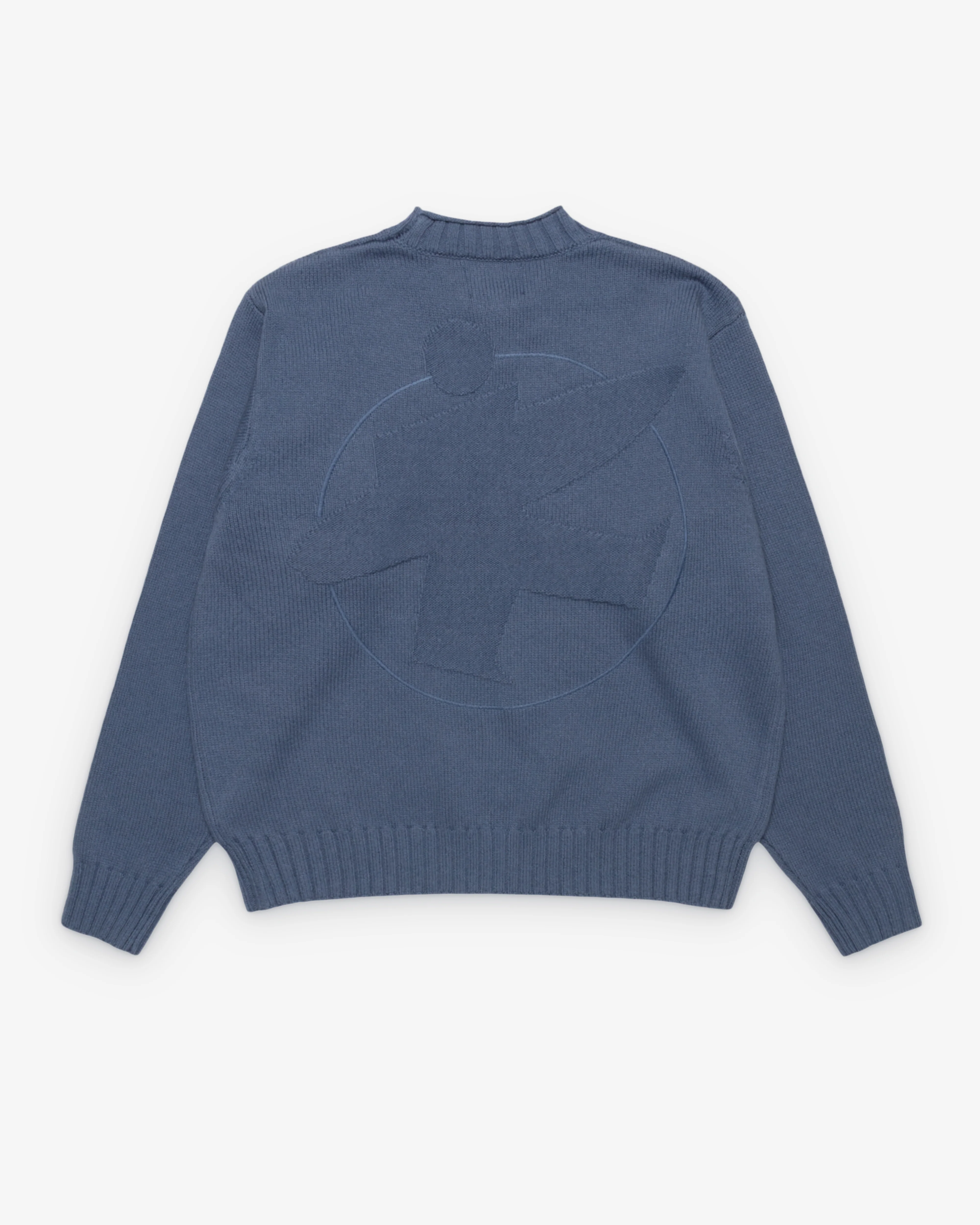 Stüssy - Men's Tonal Mock Neck Sweater - (Washed Blue) - Image 2