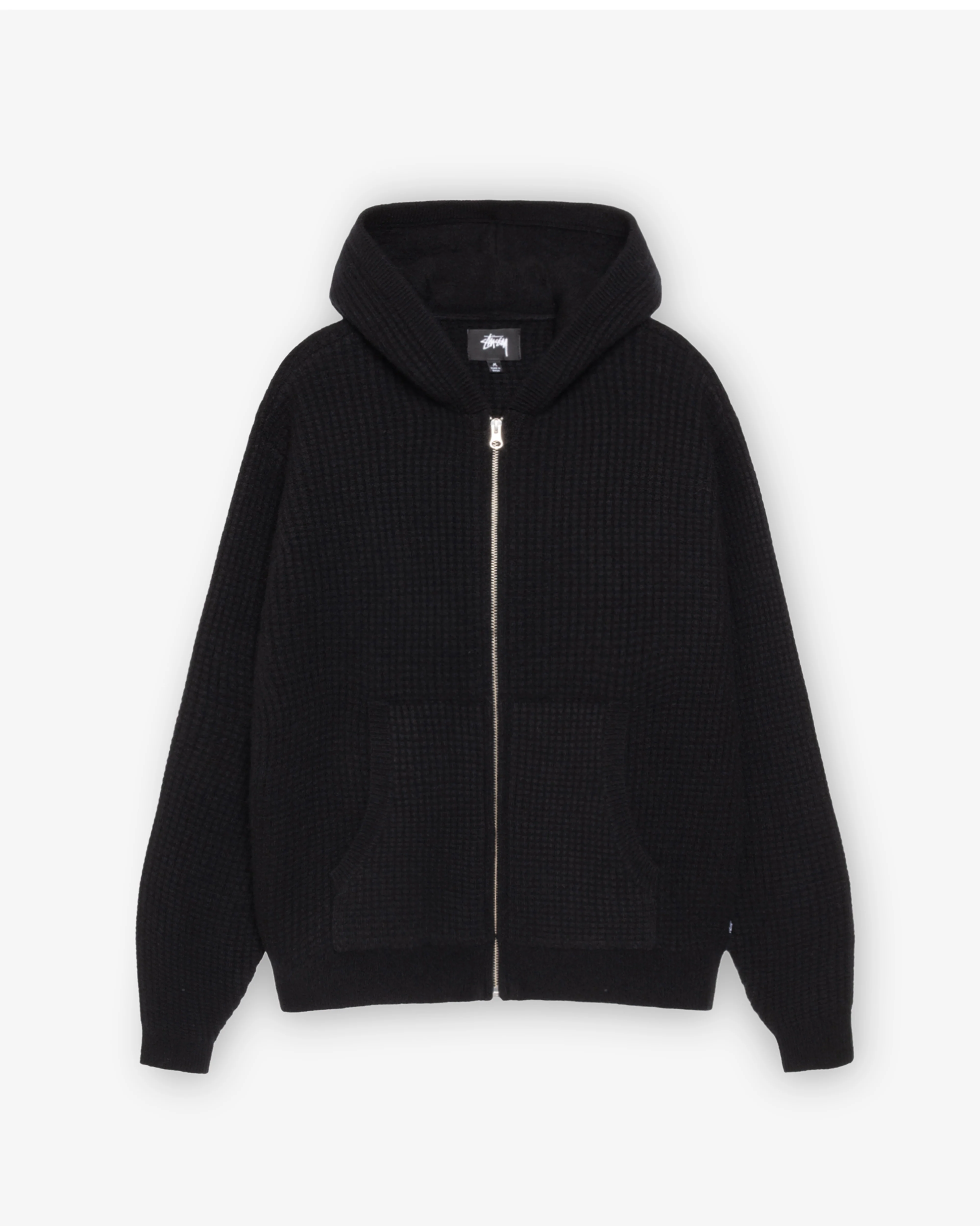 Stüssy - Men’s Waffle Cashmere Zip Hoodie - (Black)