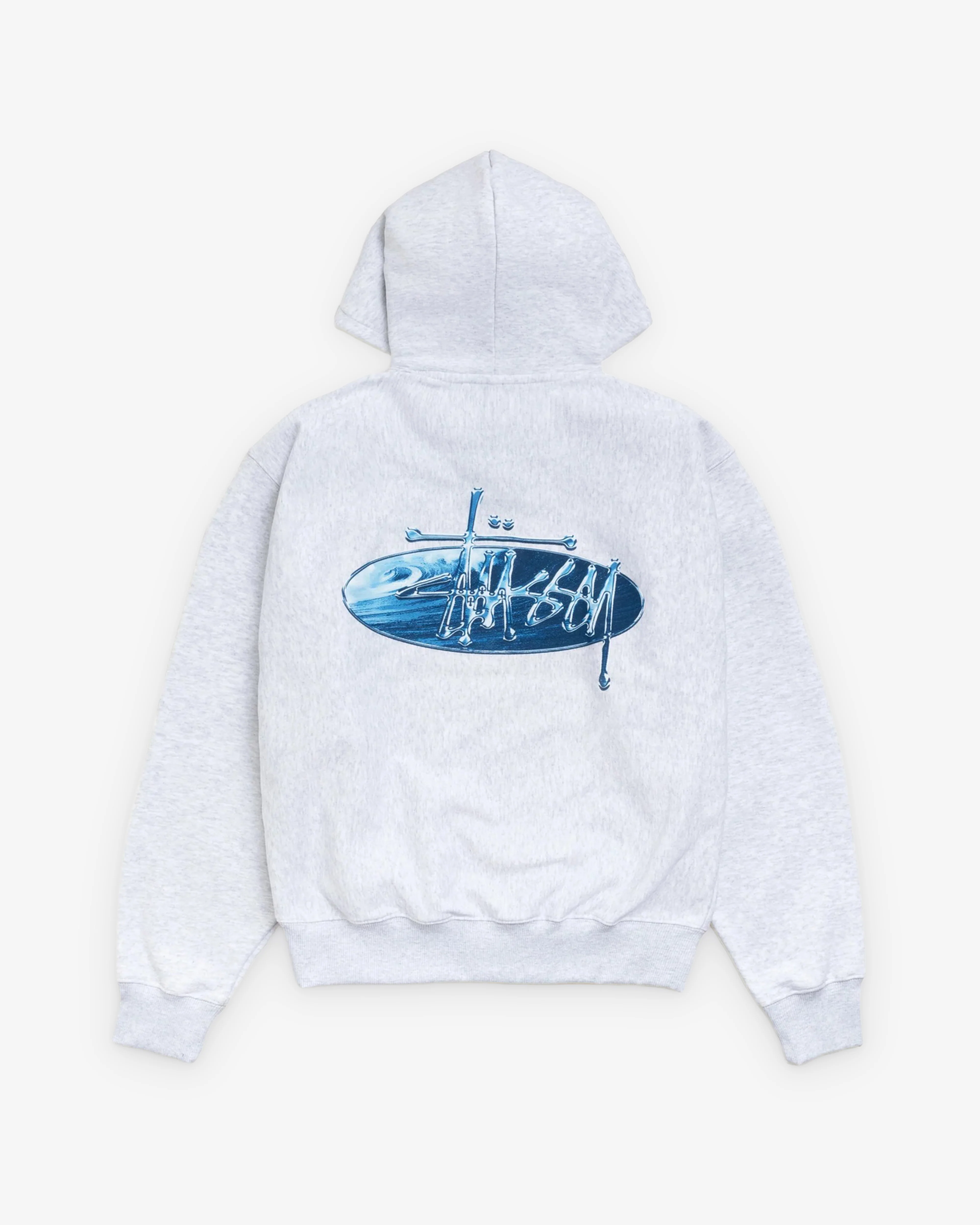 Stüssy - Men's Wave Oval Hood - (Ash Heather) - Image 2