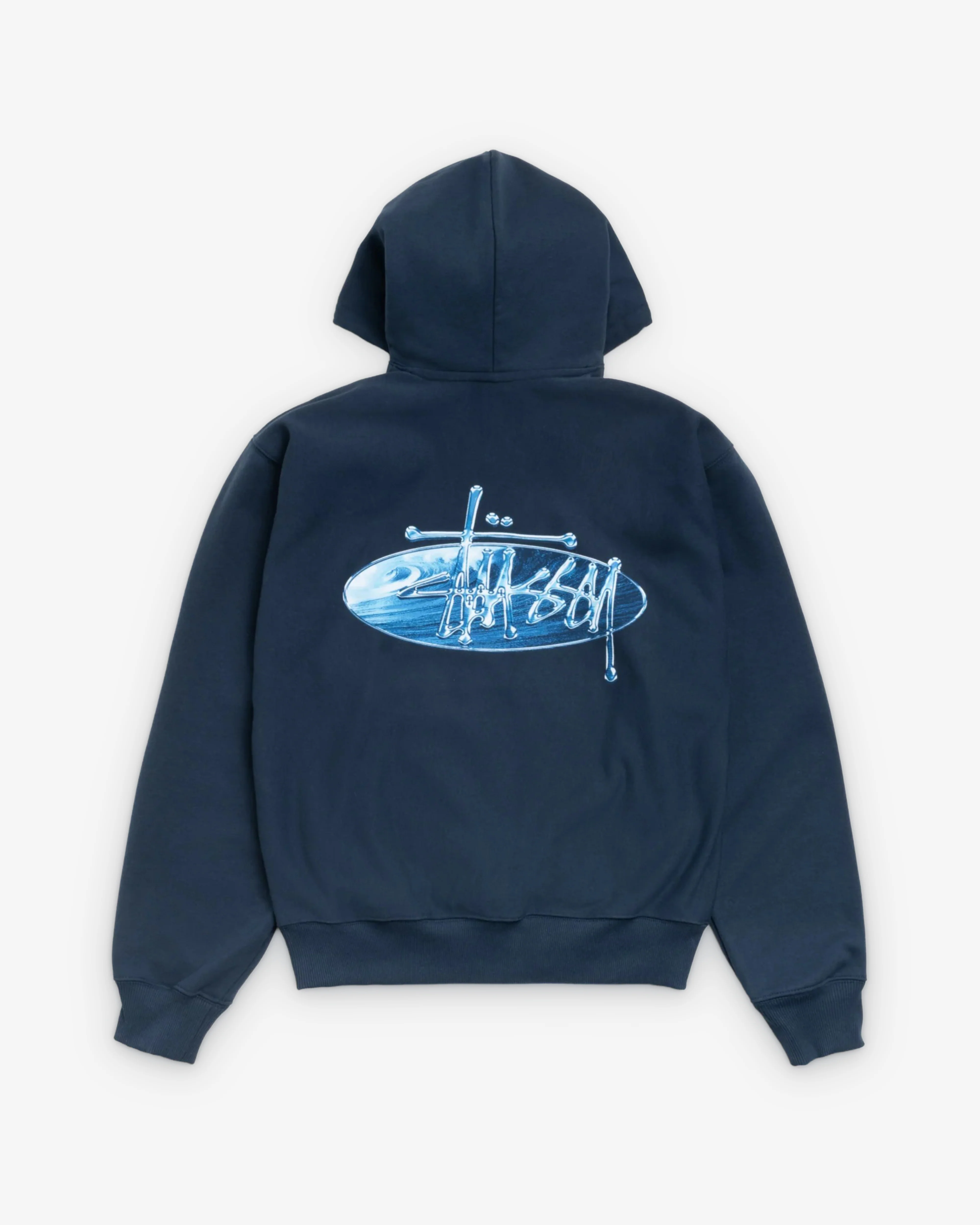 Stüssy - Men's Wave Oval Hood - (Navy) - Image 2