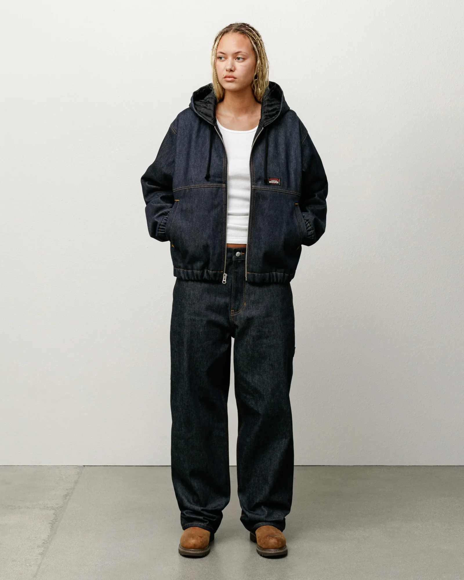Stüssy - Men's Insulated Work Jacket Denim - (Raw Indigo) - Image 3