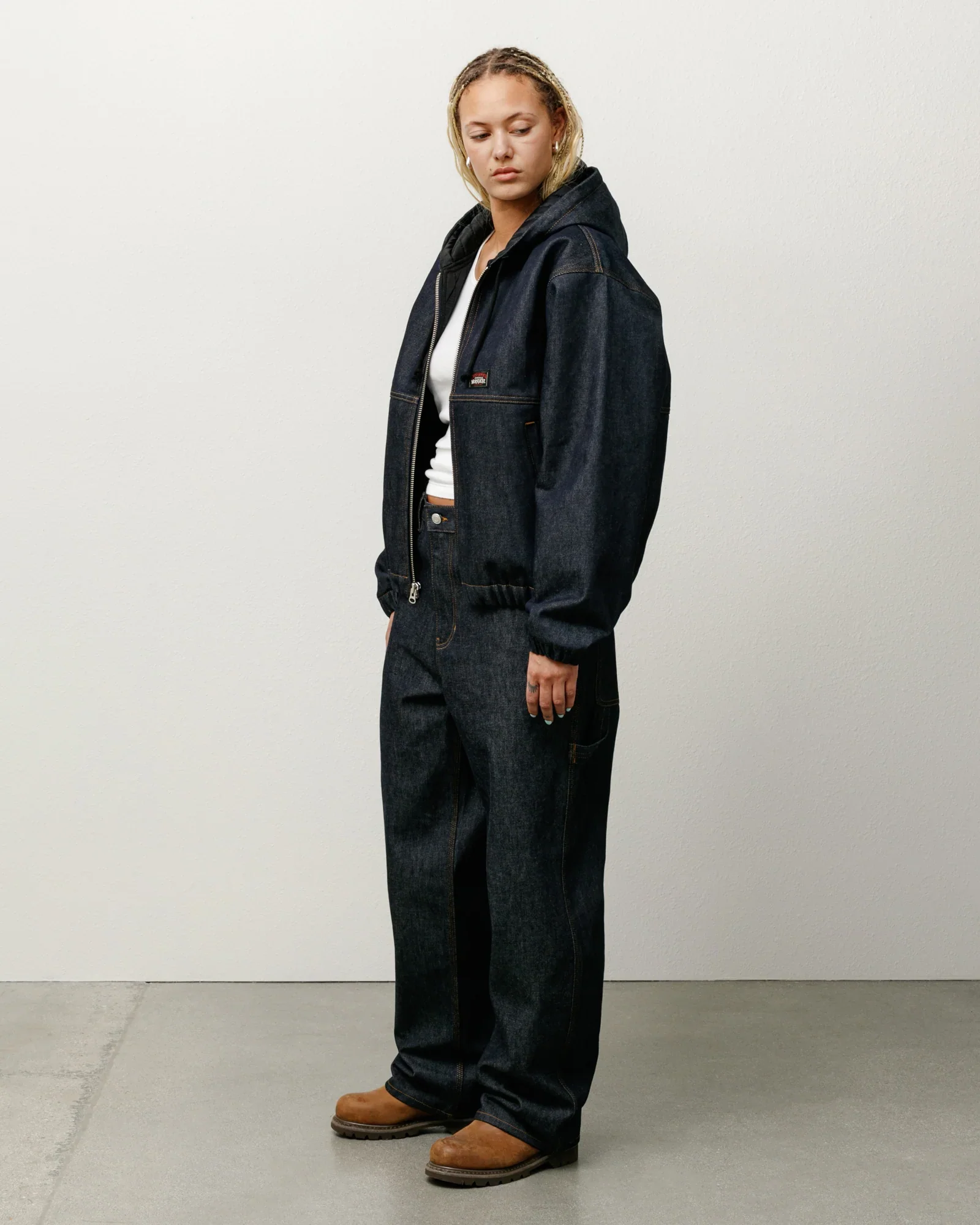 Stüssy - Men's Insulated Work Jacket Denim - (Raw Indigo) - Image 4