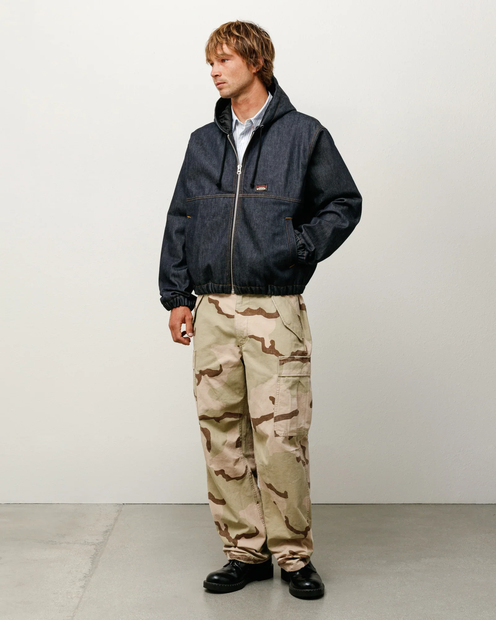 Stüssy - Men's Insulated Work Jacket Denim - (Raw Indigo) - Image 6