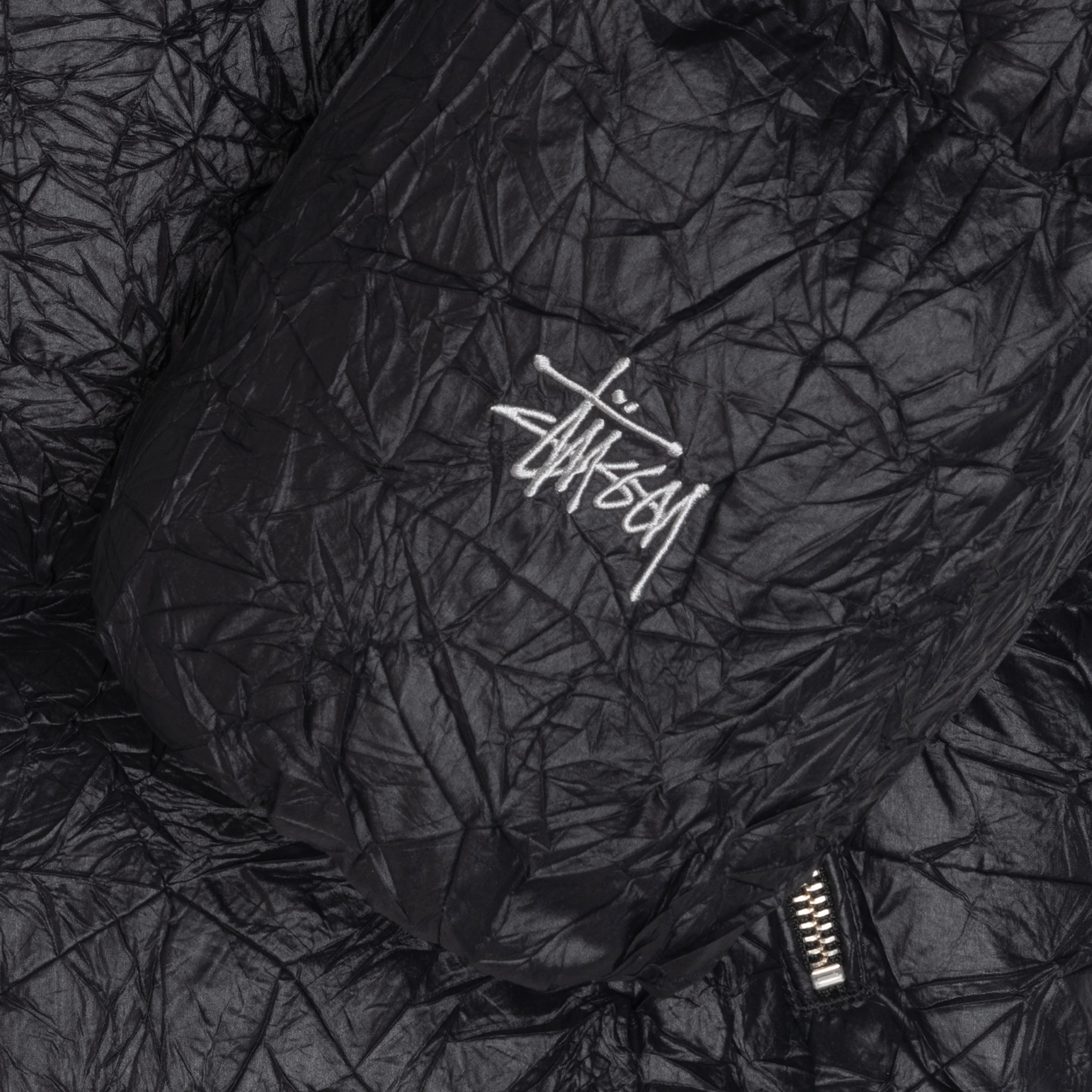 Stüssy - Men's Wrinkled Nylon Down Puffer - (Black) - Image 4