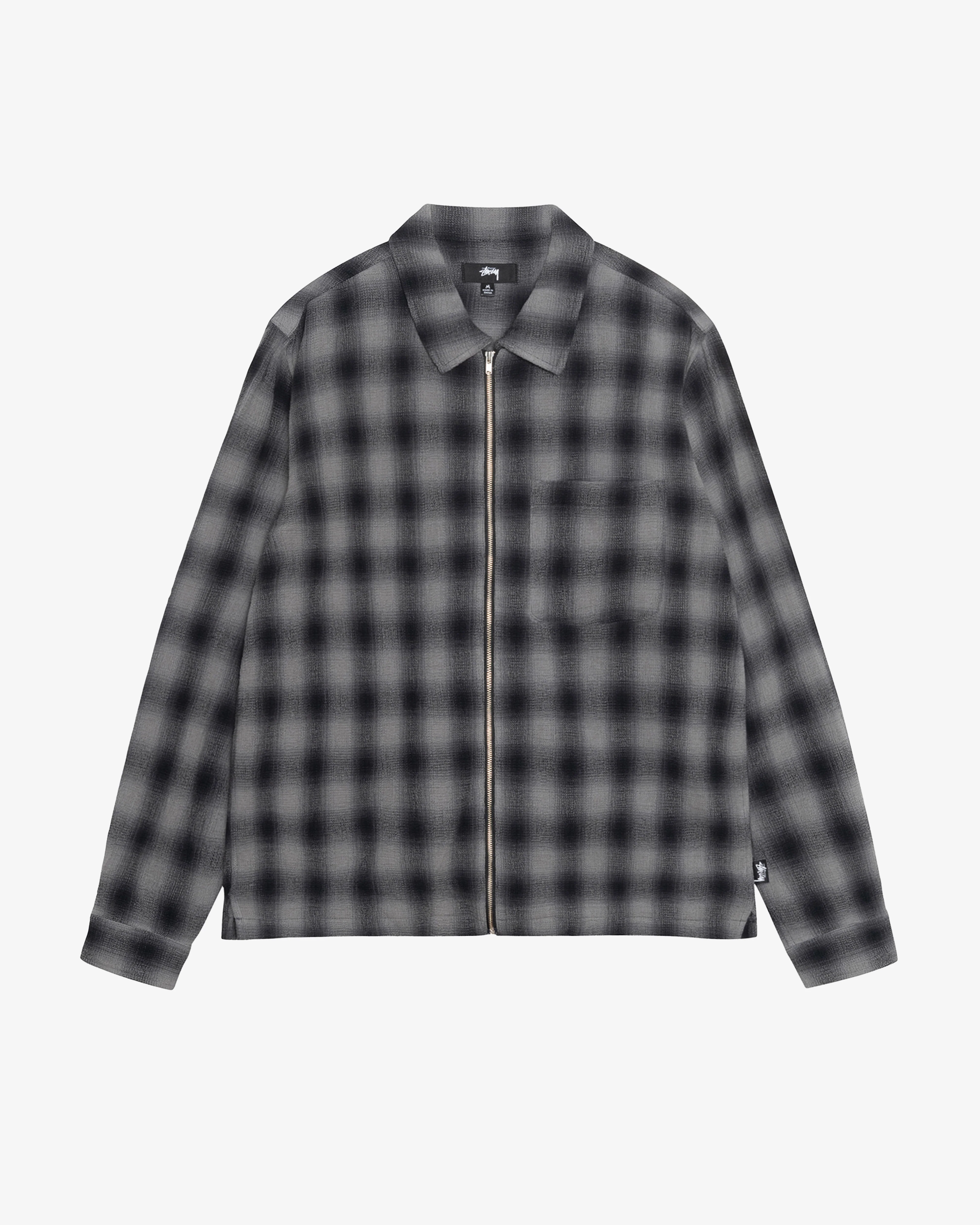 Stüssy - Men's Zip Shirt Twisted Yarn Plaid - (Charcoal)
