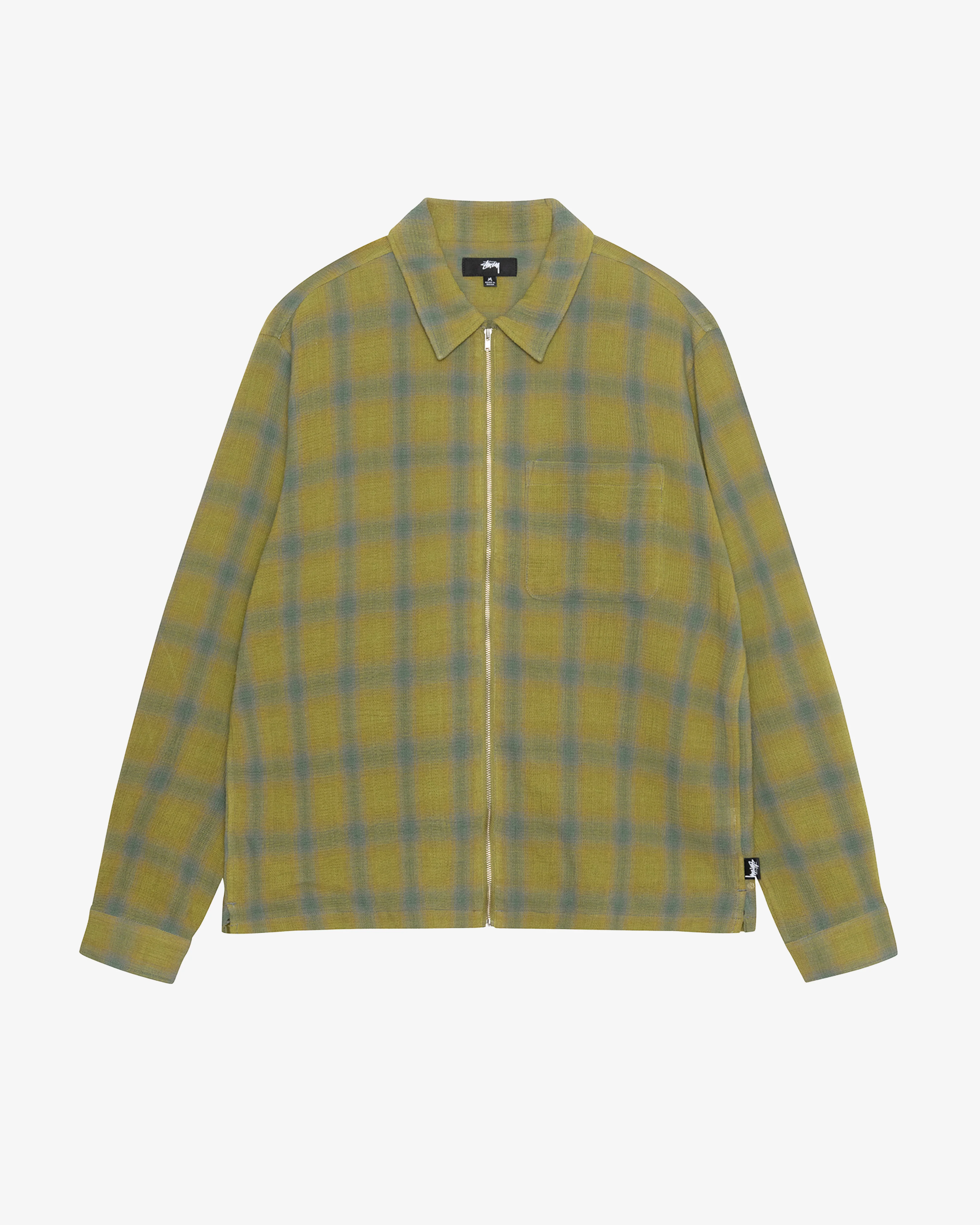 Stussy - Men's Zip Shirt Twisted Yarn Plaid - (Green)