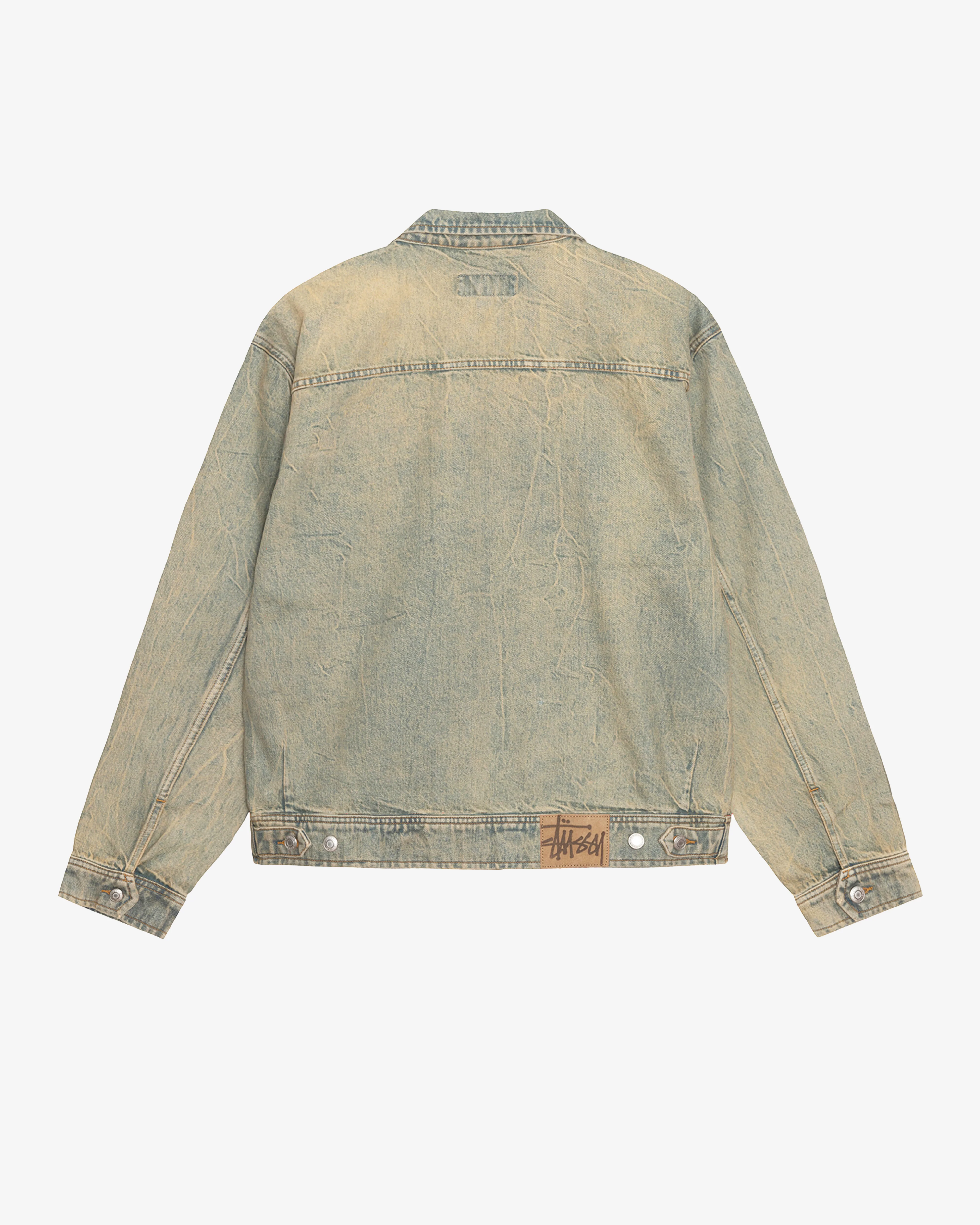 Stüssy - Men's Zip Work Jacket Denim - (Beach Wash) - Image 2