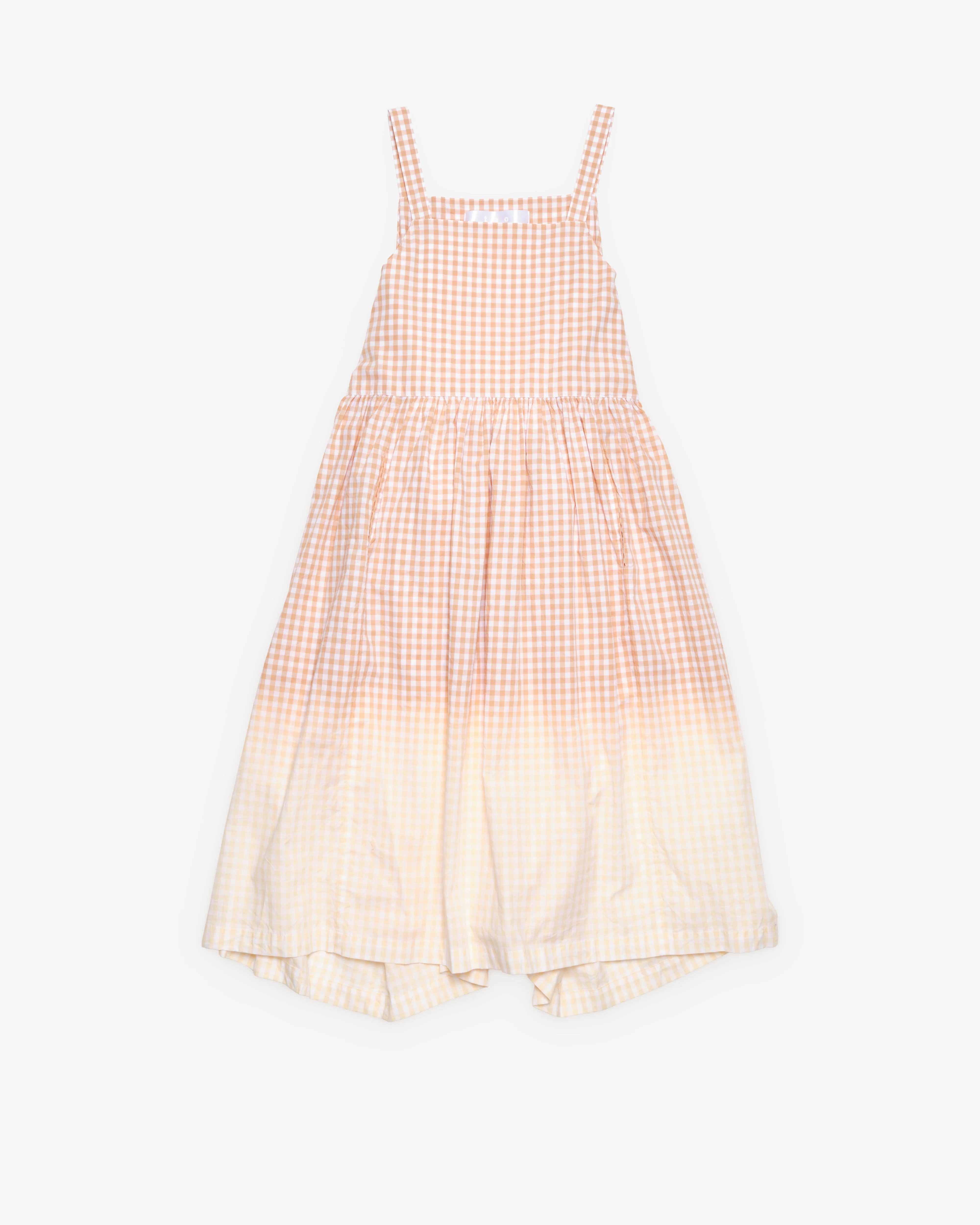 Tao - Women's Gingham Dress - (Beige/White)