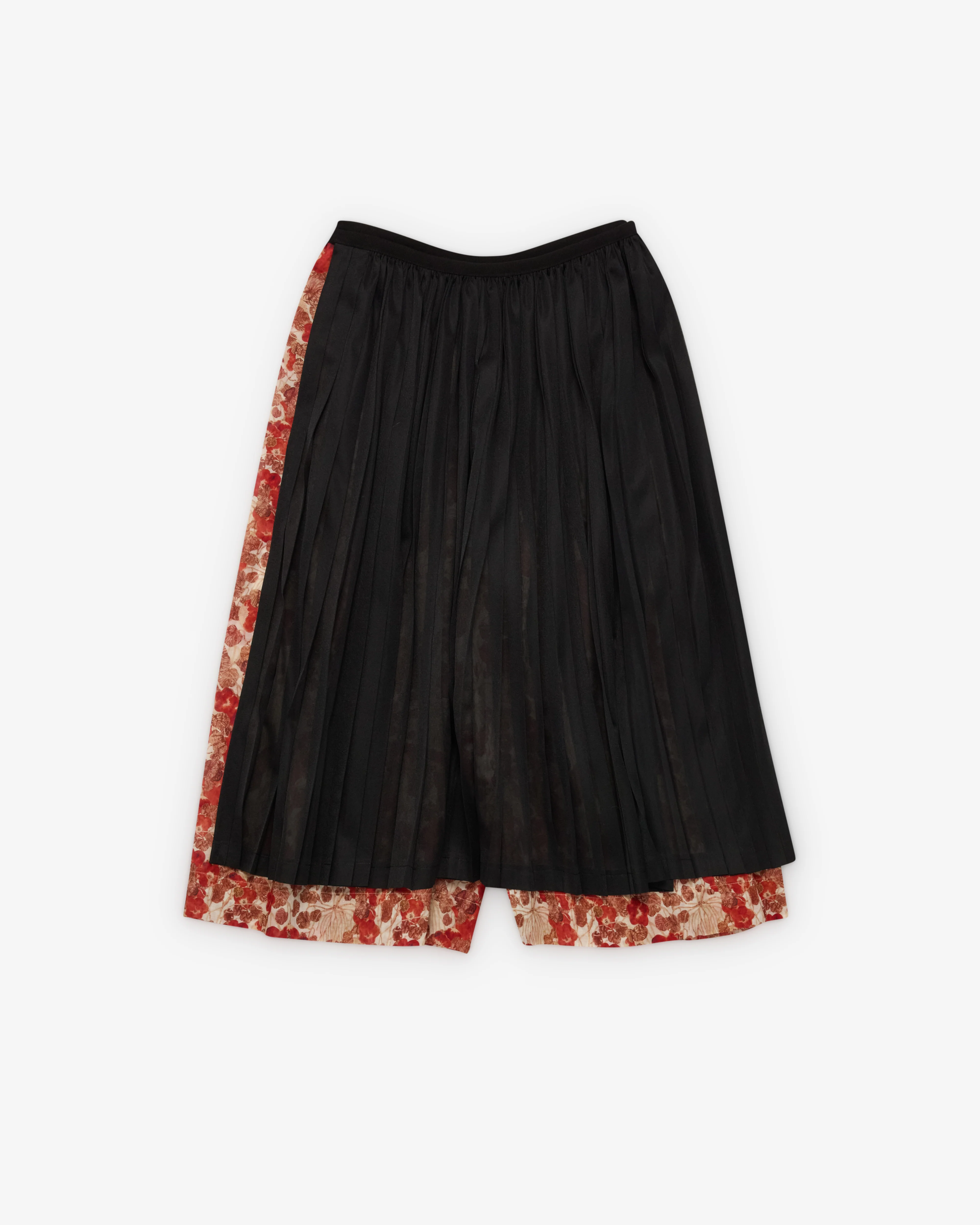 Tao - Women's Skirt Overlay Trousers - (Burgundy/Black)