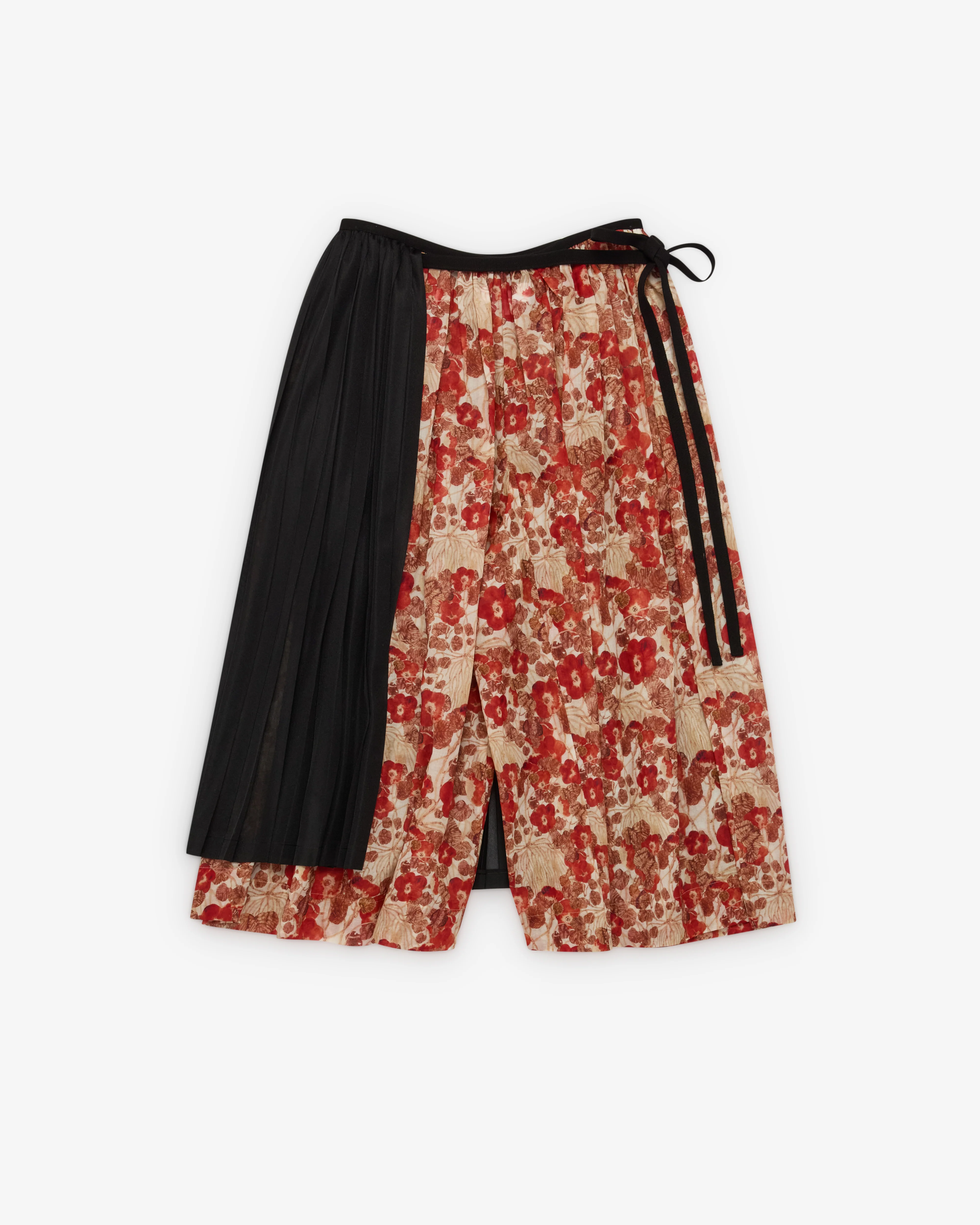 Tao - Women's Skirt Overlay Trousers - (Burgundy/Black) - Image 2