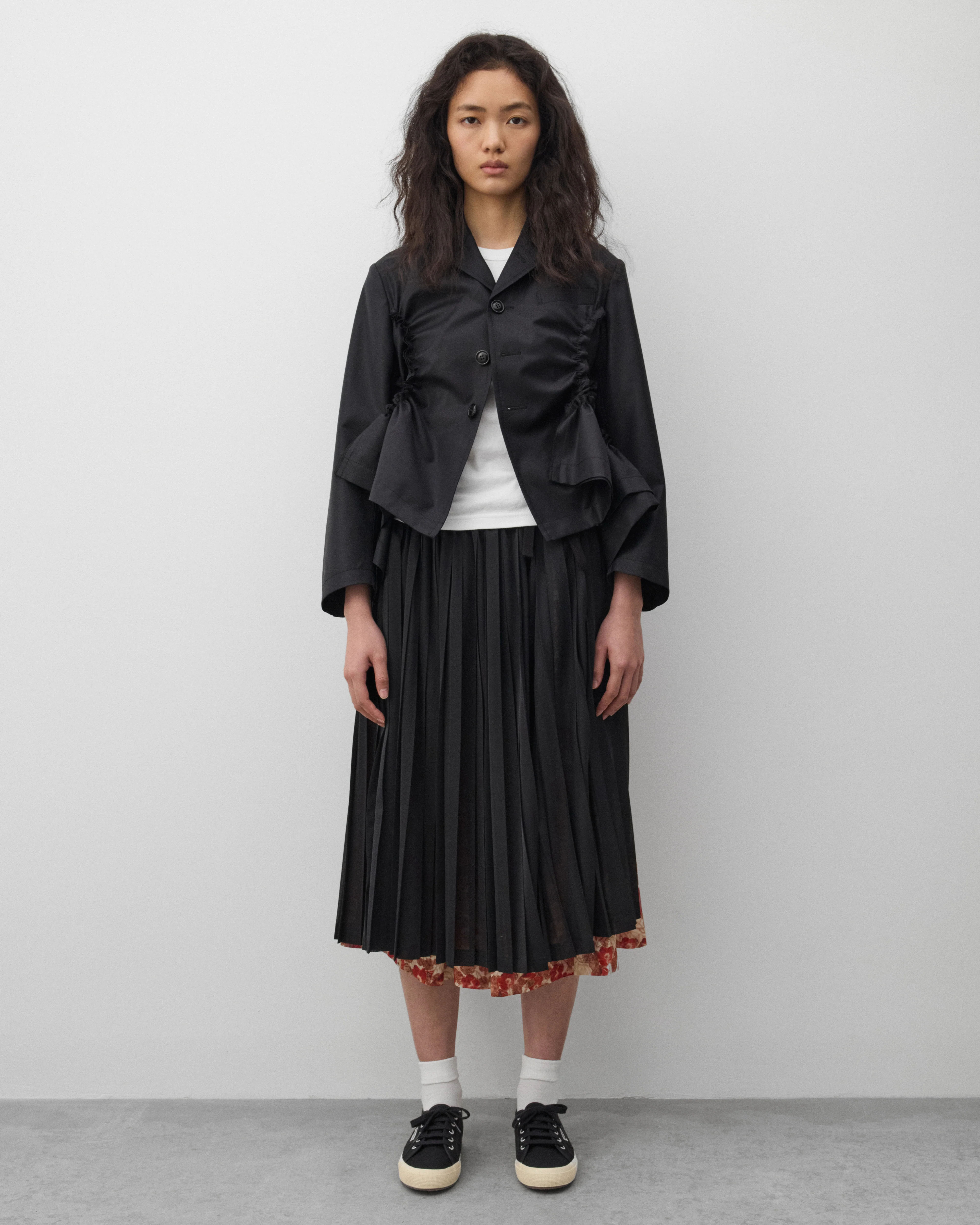 Tao - Women's Skirt Overlay Trousers - (Burgundy/Black) - Image 6