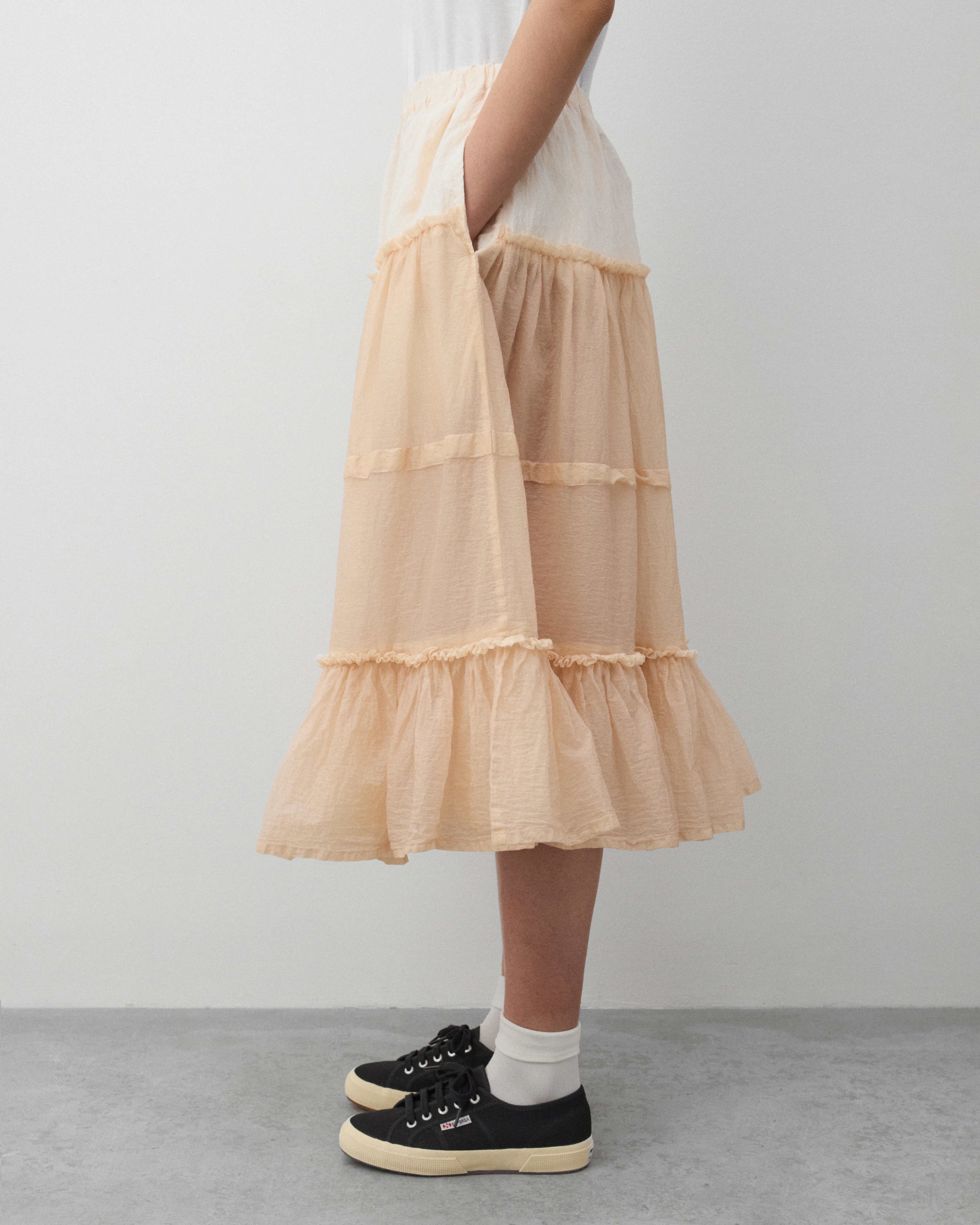 Tao - Women's Tiered Ruffle Skirt - (Pink) - Image 4