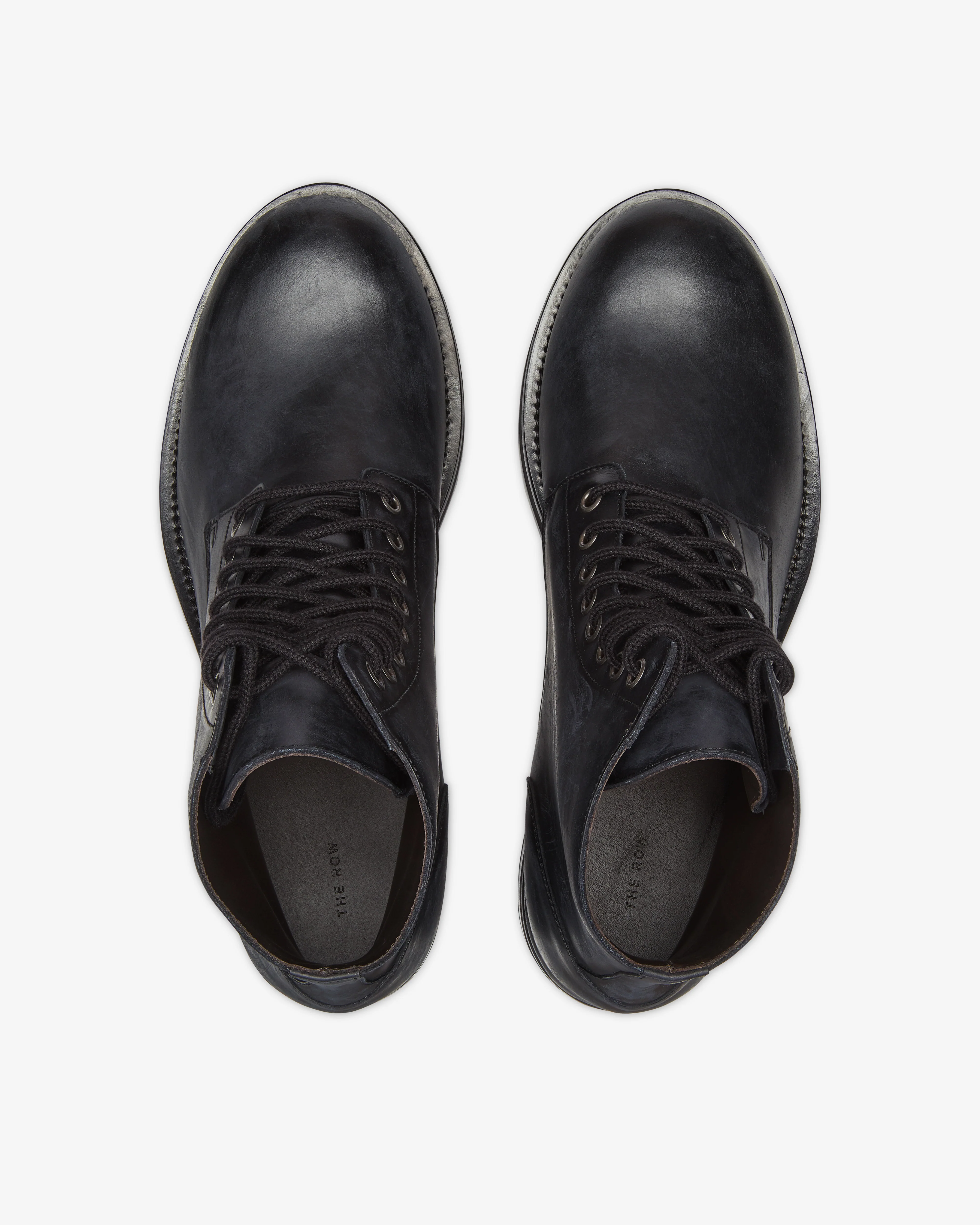 The Row - Men's Lug Sole Lace Up Boots - (Black) - Image 2