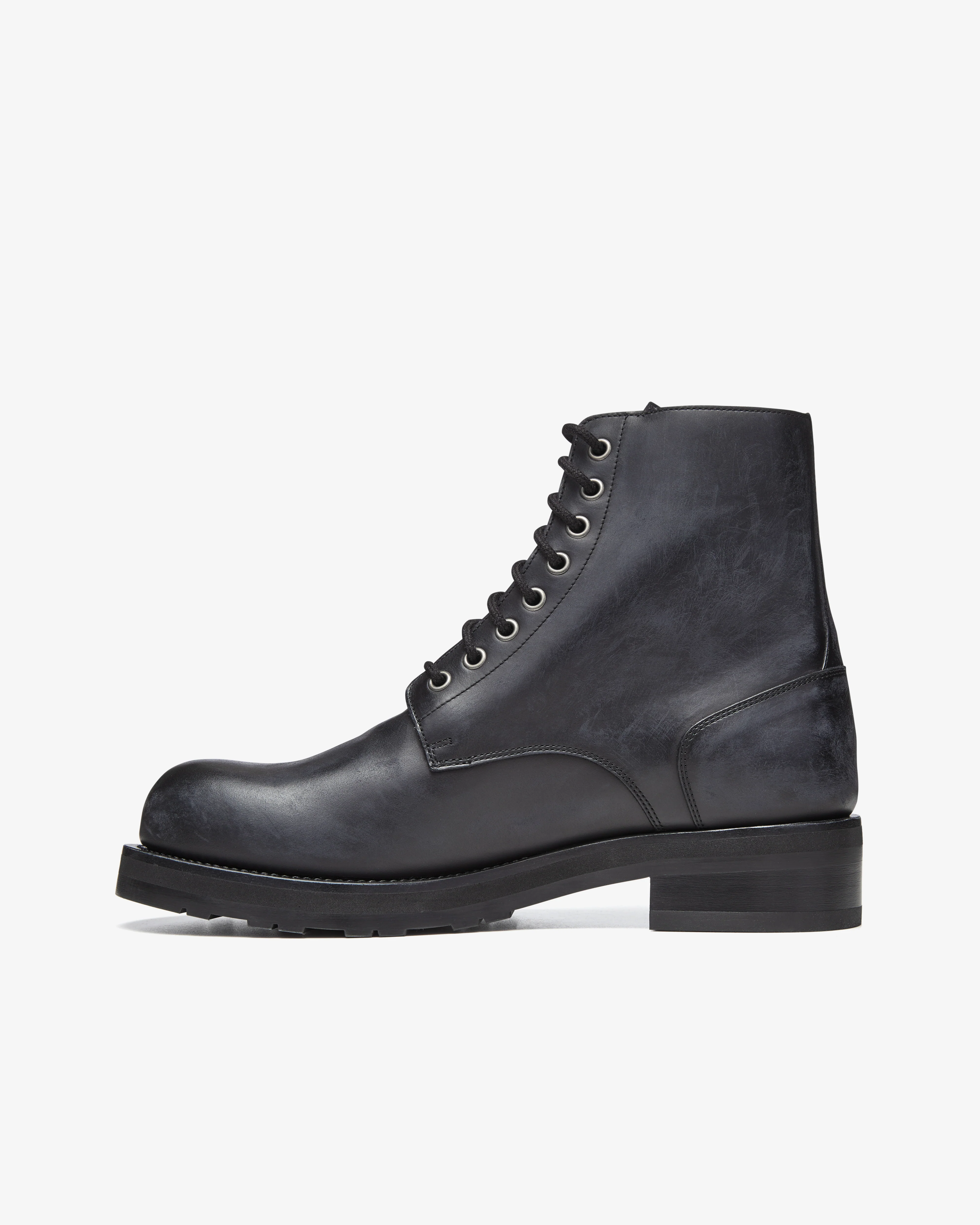 The Row - Men's Lug Sole Lace Up Boots - (Black) - Image 5