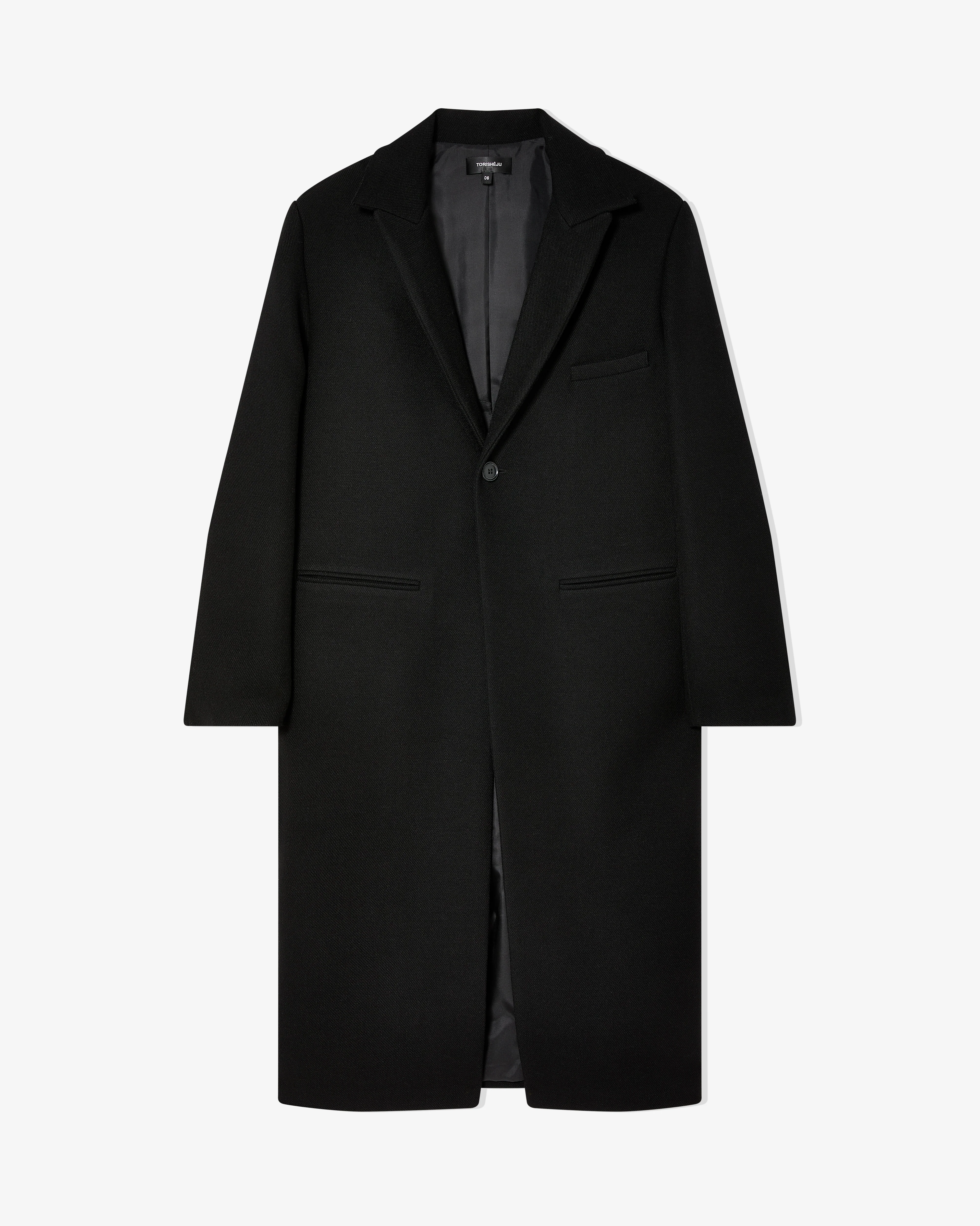 Torisheju - Women's Raw Collar Tailored Coat - (Black)