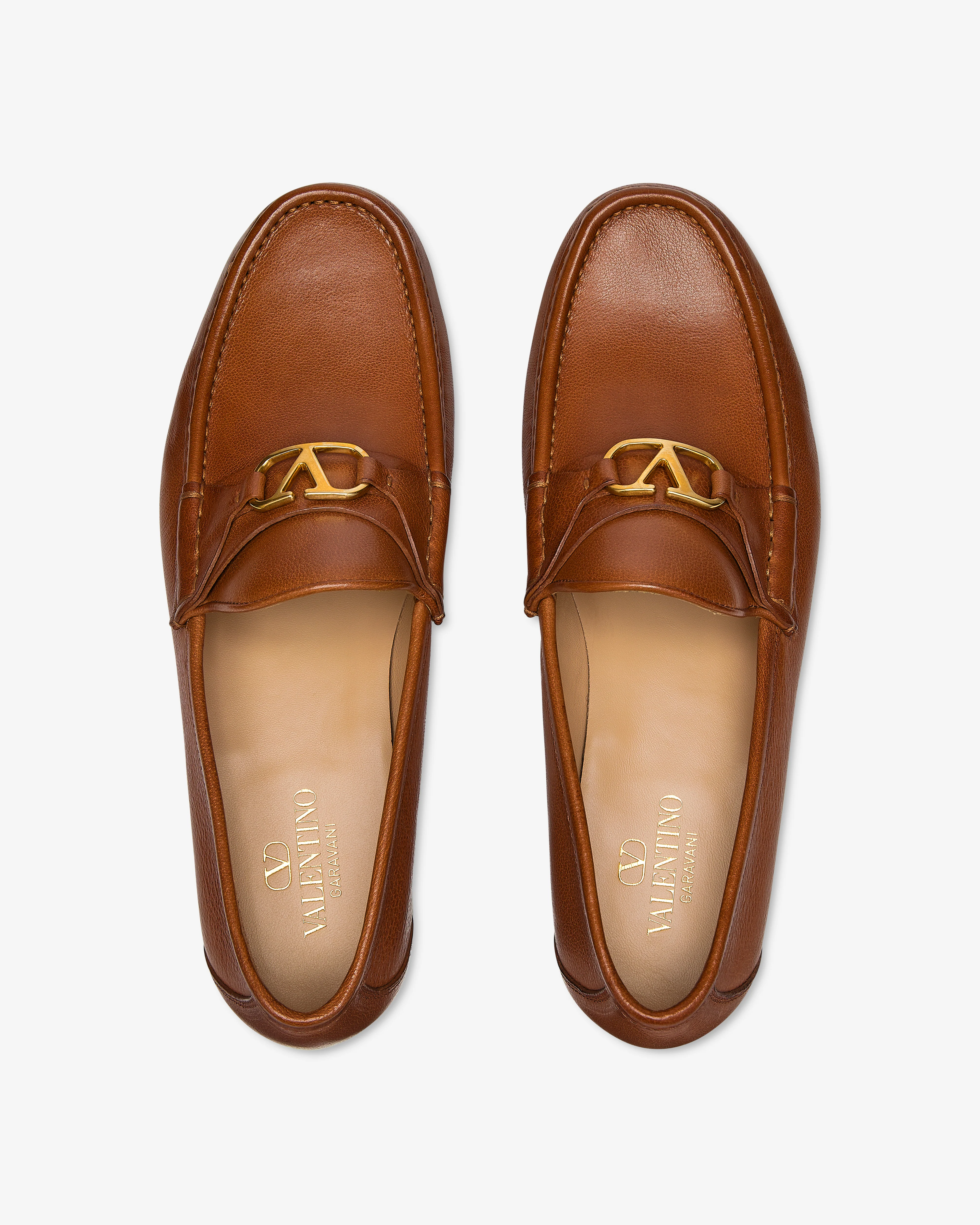 Valentino - Men's V-Logo Signature Buffalo Loafer - (Tobacco) - Image 6