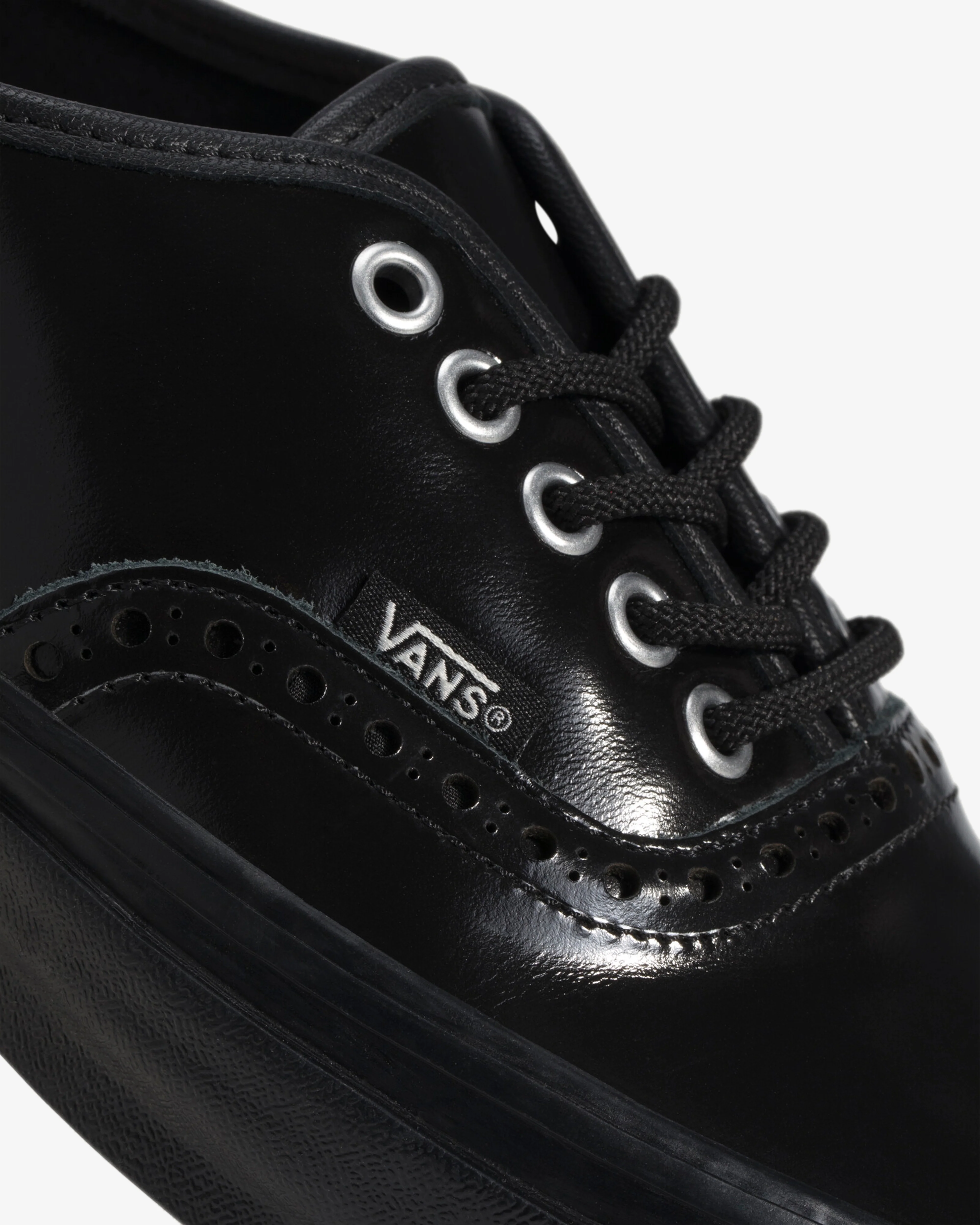 Vans - Men's Authentic Leather Brogue - (Gloss Black) - Image 5