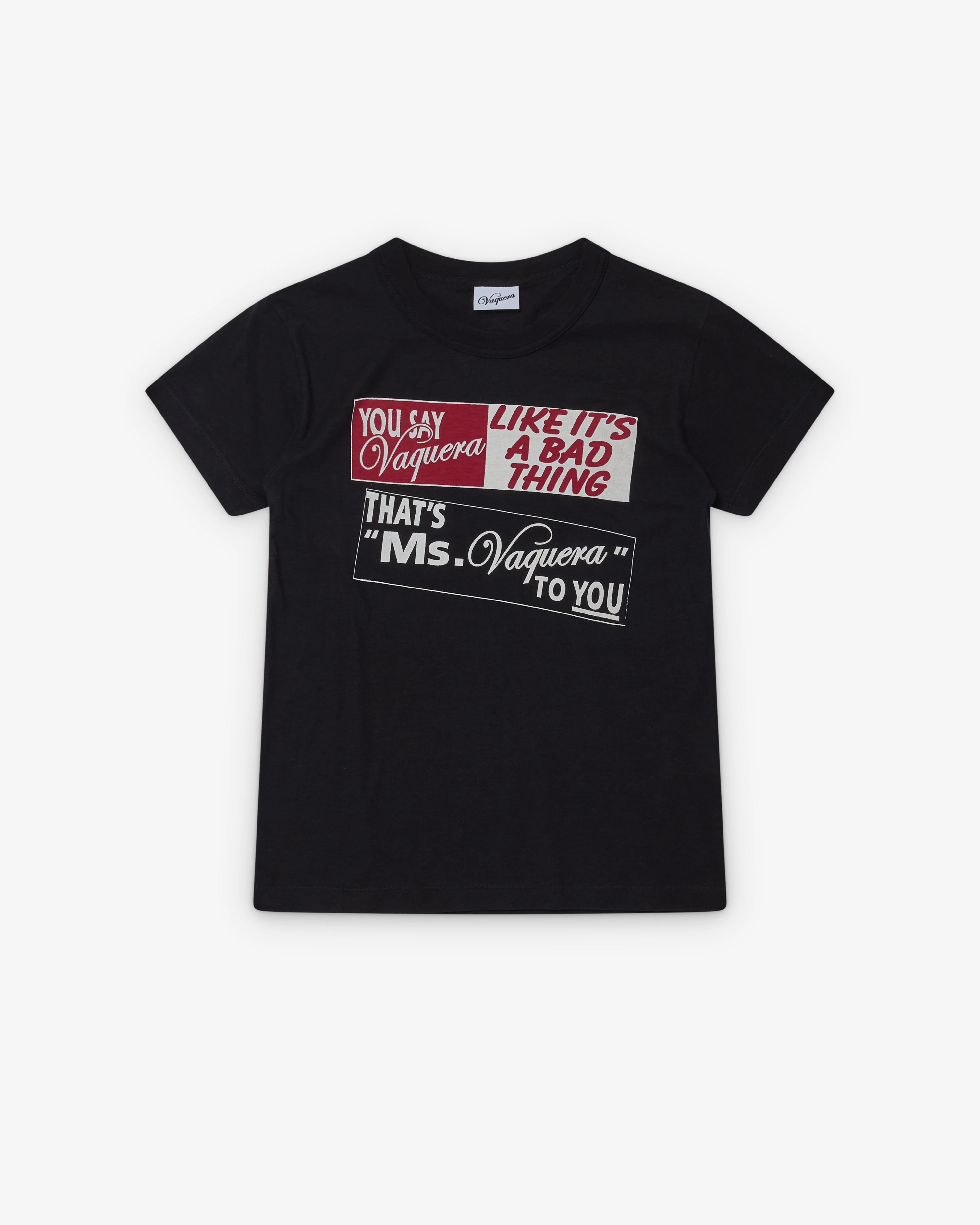 Vaquera - Women's Bumper Sticker T Shirt - (Black)