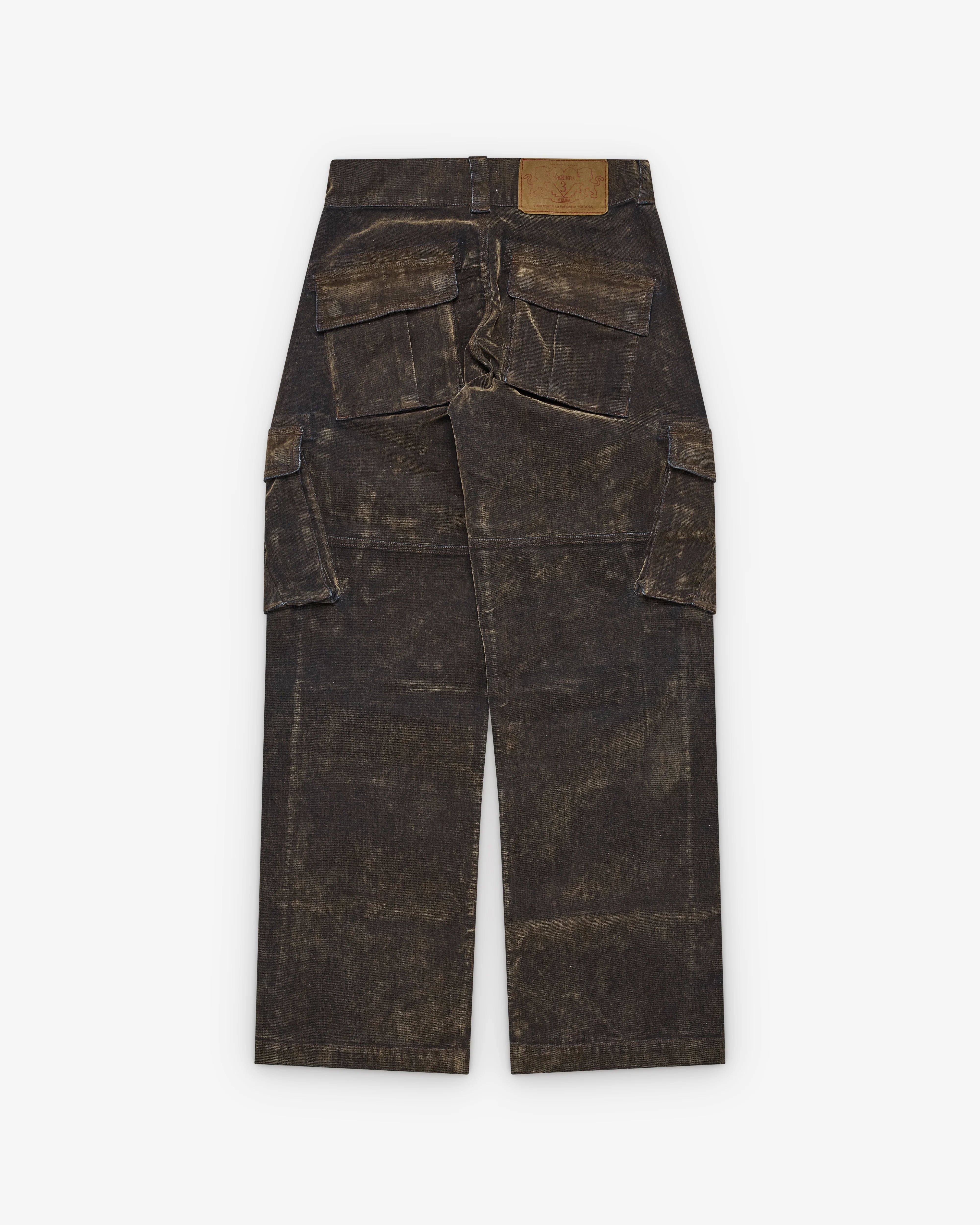 Vaquera - Women's Flocked Denim Workwear Pants - (Brown) - Image 2