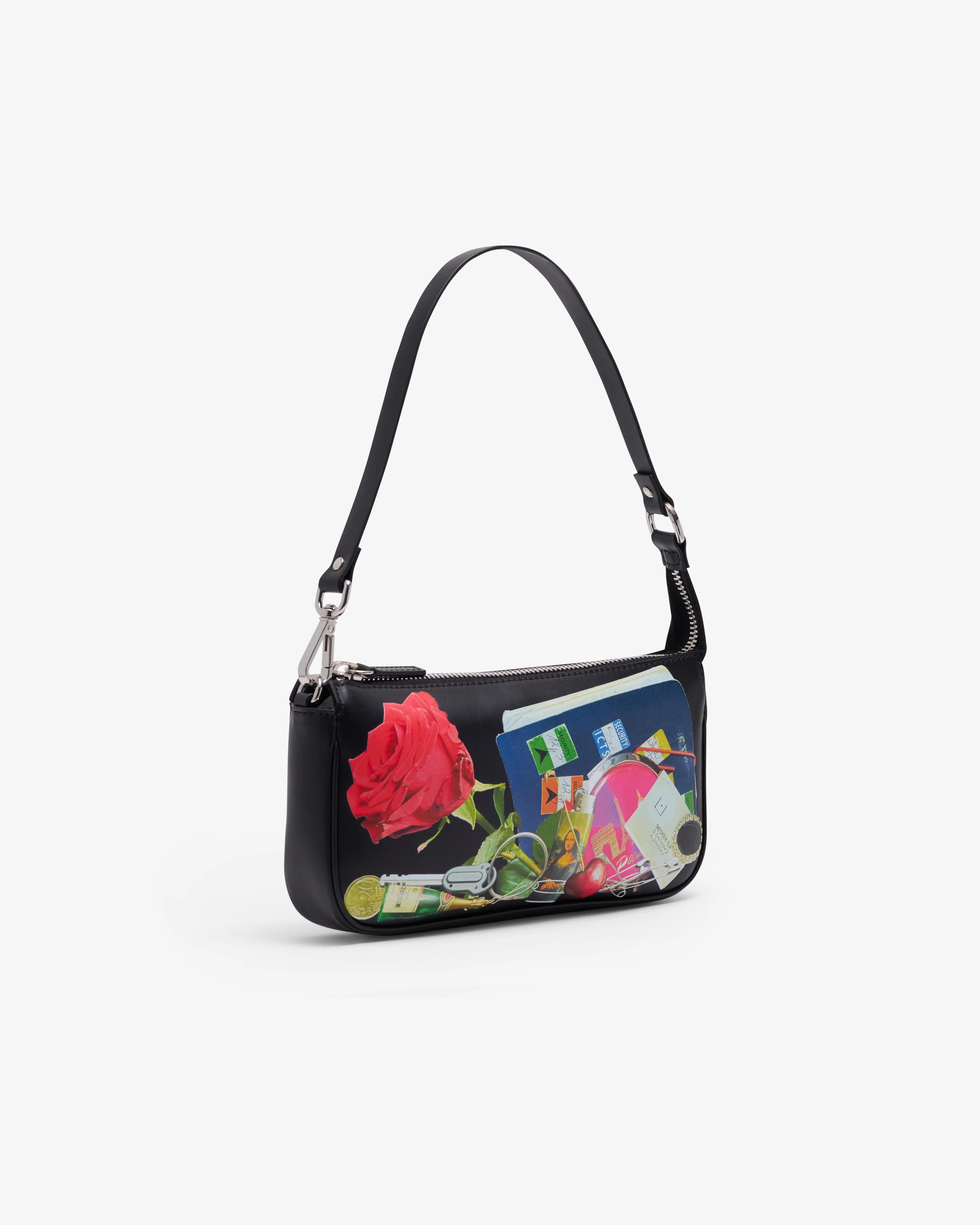 Vaquera - Women's Trompe L'Oeil Pochette Bag - (Black) - Image 3