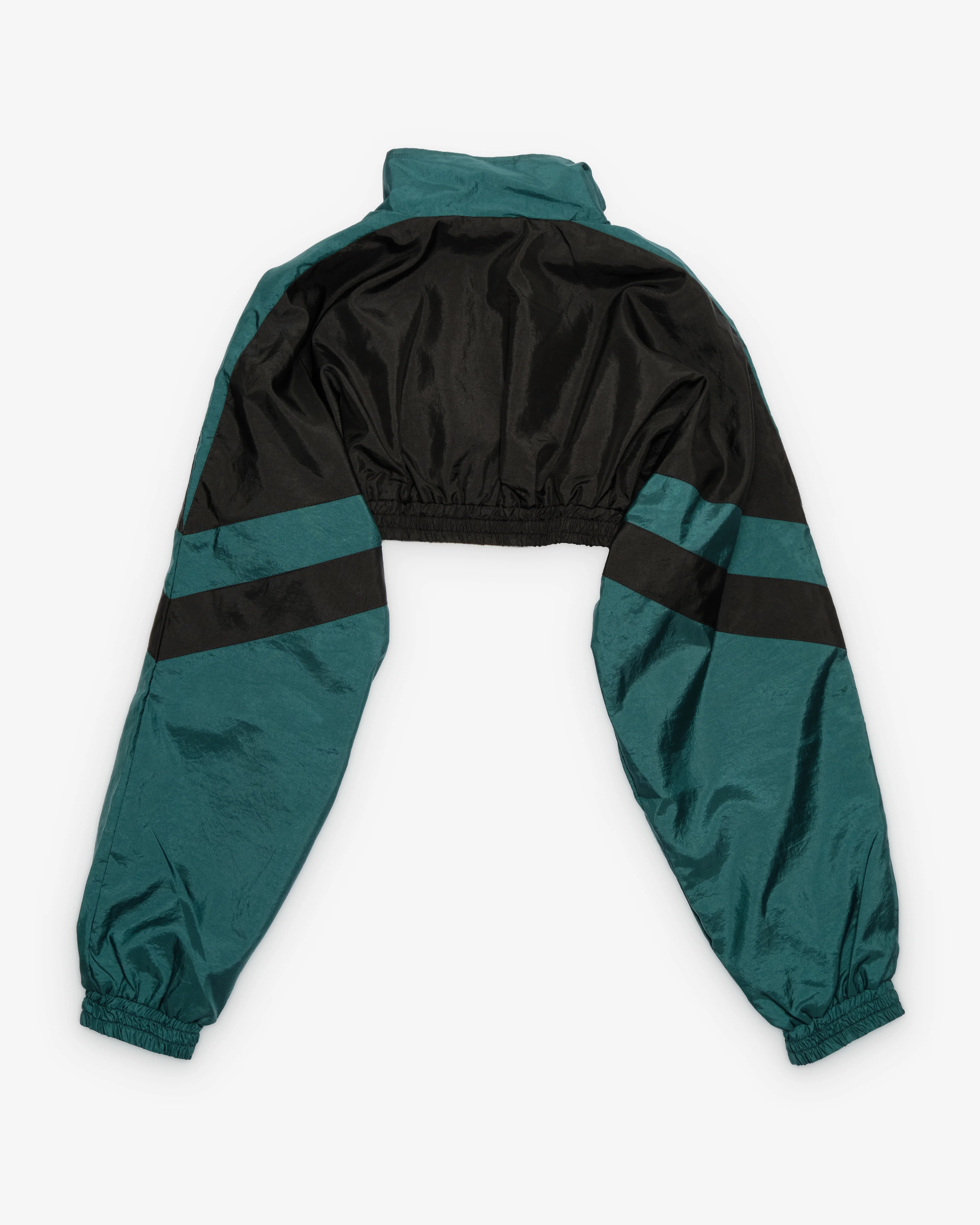 Vaquera - Women's Cropped Windbreaker - (Black/Green) - Image 2