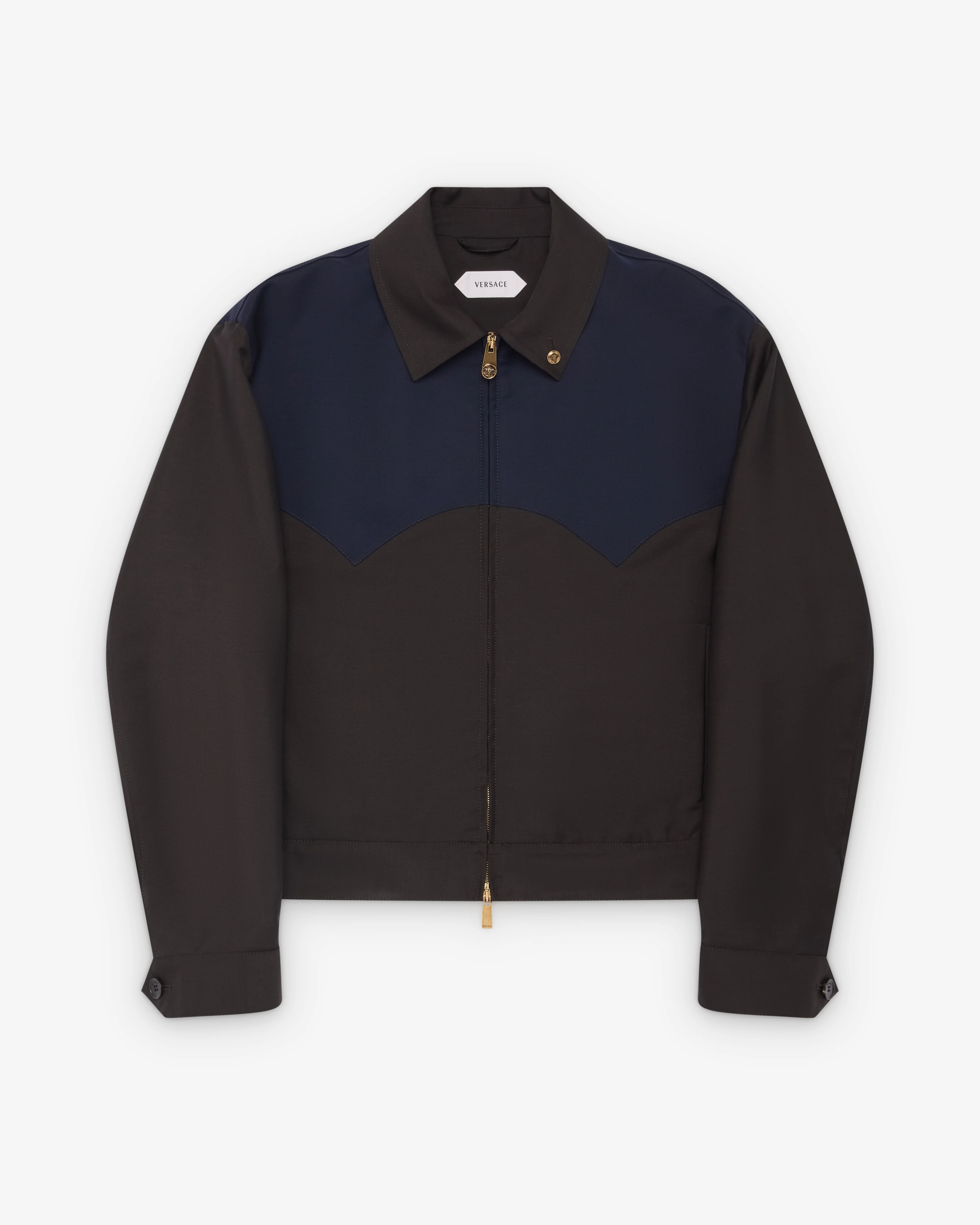 Versace - Men's Wool-Mohair Zip Blouson - (Blue/Brown)