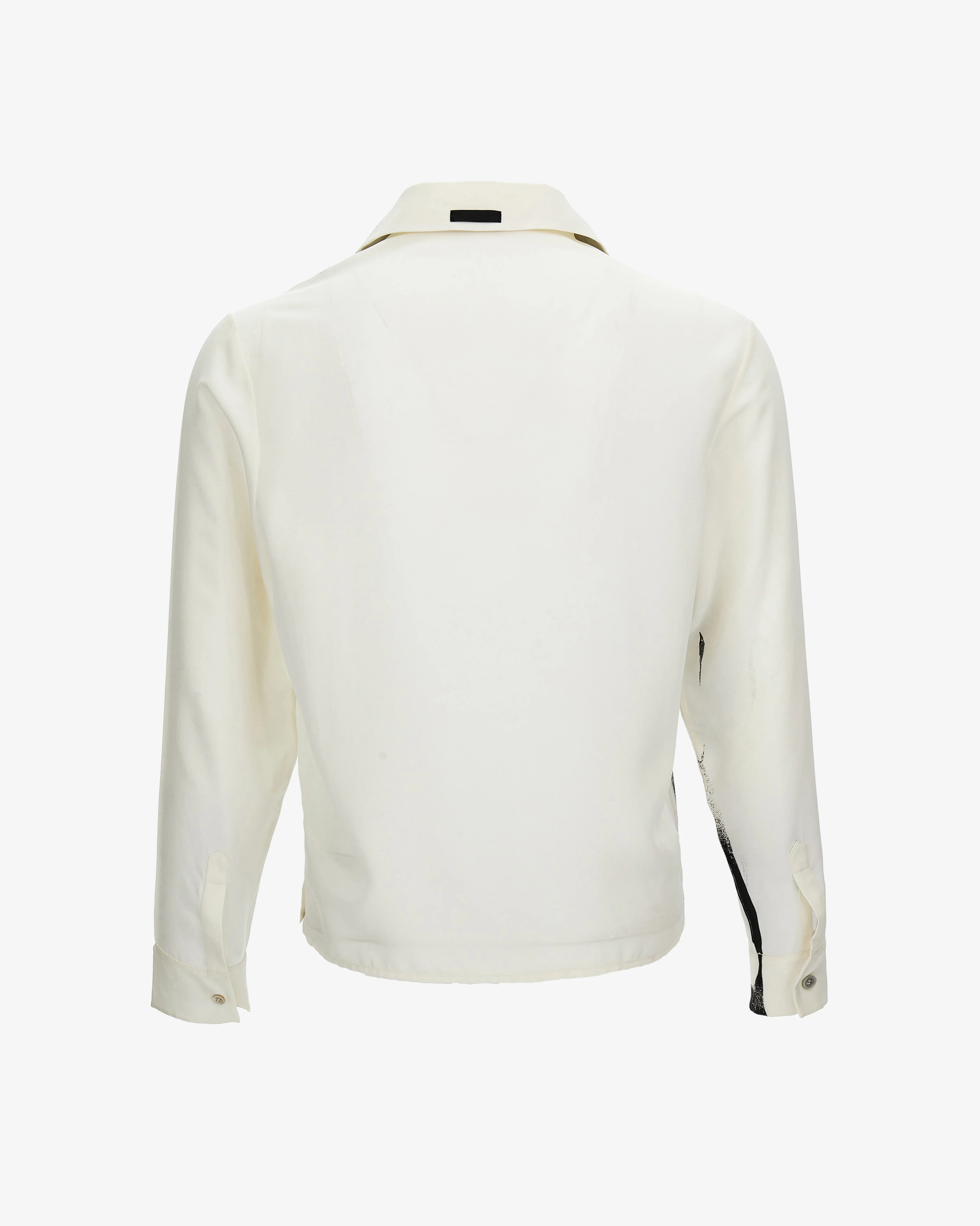 Versace - Men's Printed Silk Twill Slim Shirt - (White/Black) - Image 2