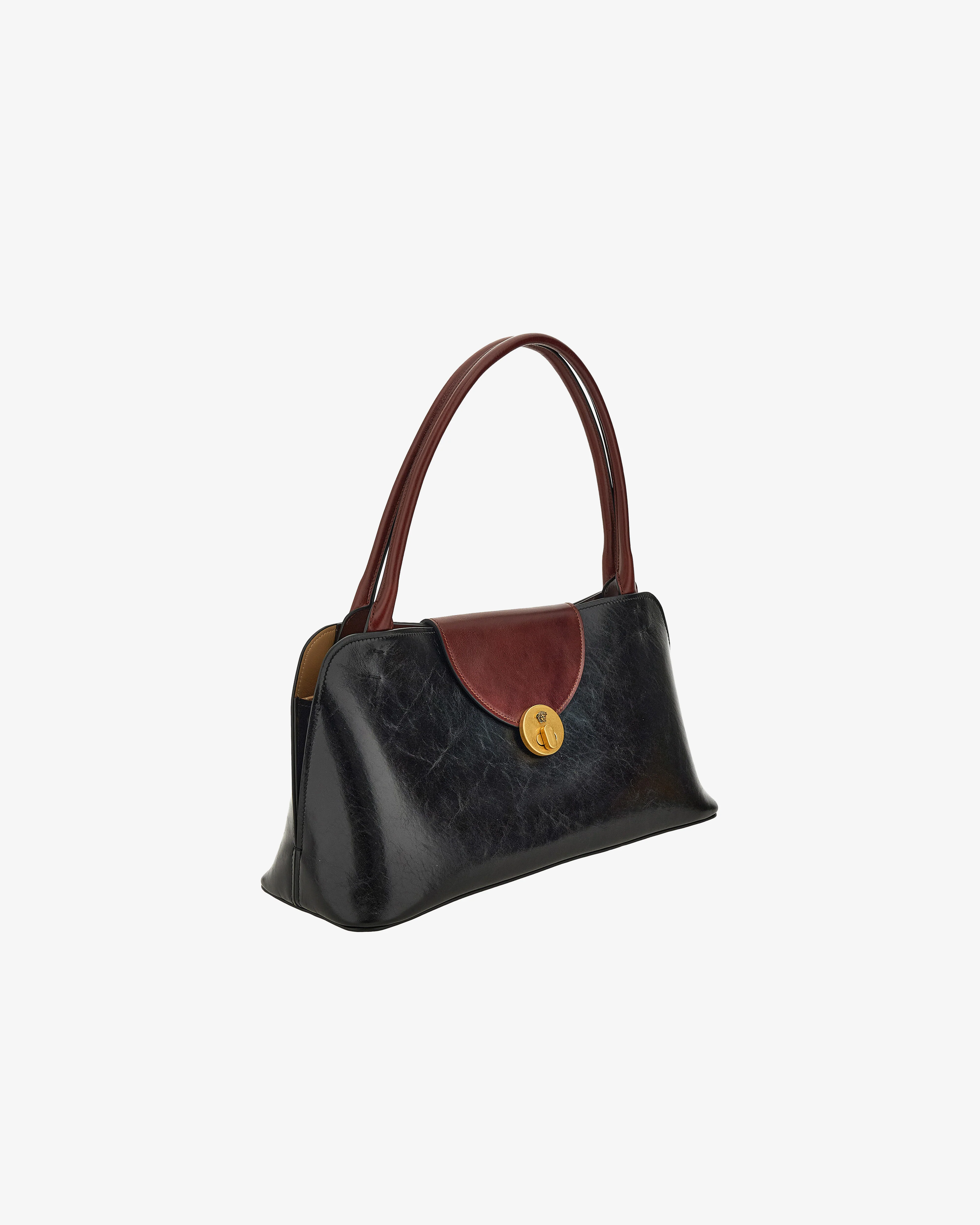 Versace - Women's Vivian Leather East/West Shoulder Bag - (Black/Brown) - Image 3