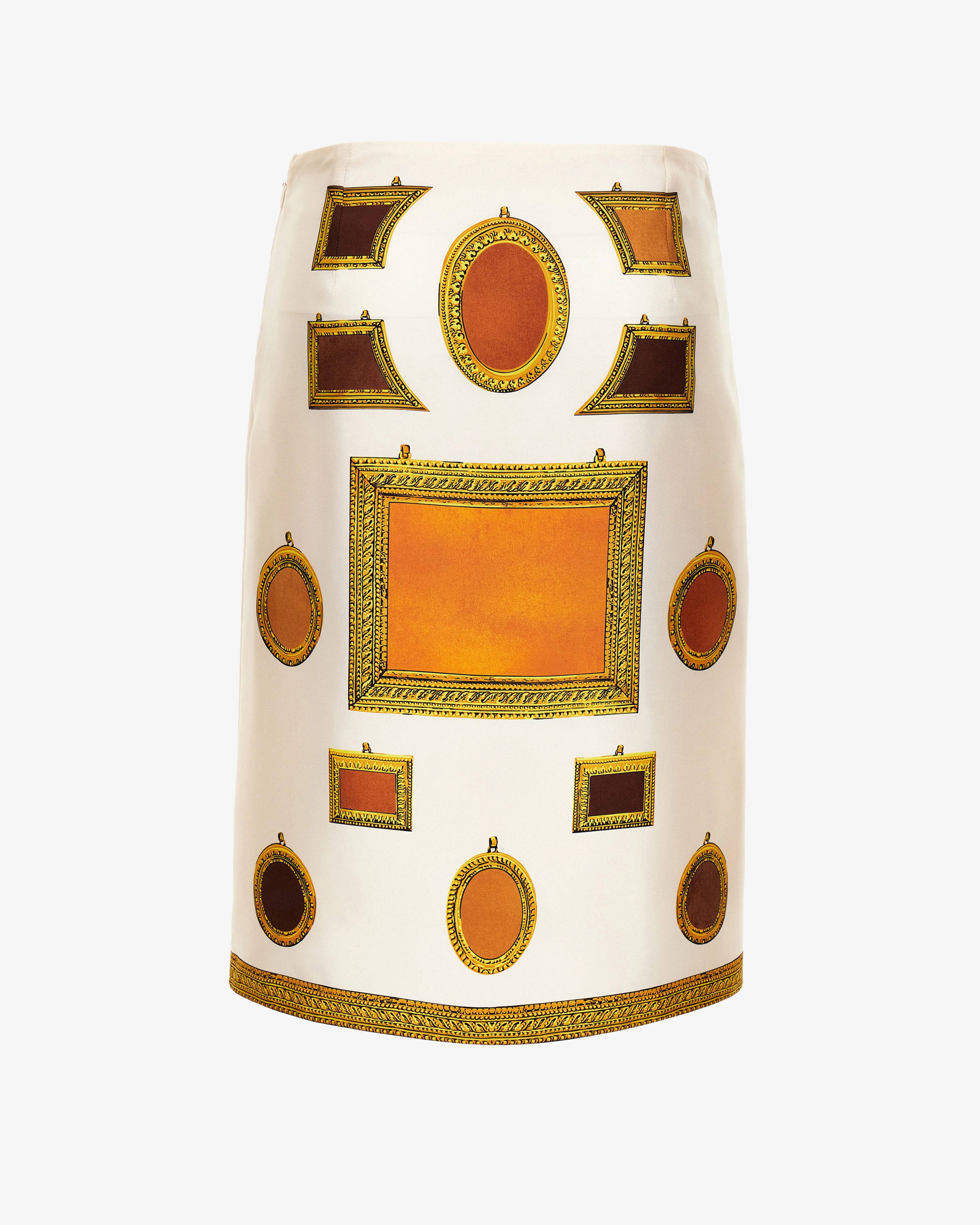 Versace - Women's Printed Silk Twill Pencil Skirt - (Ivory) - Image 2